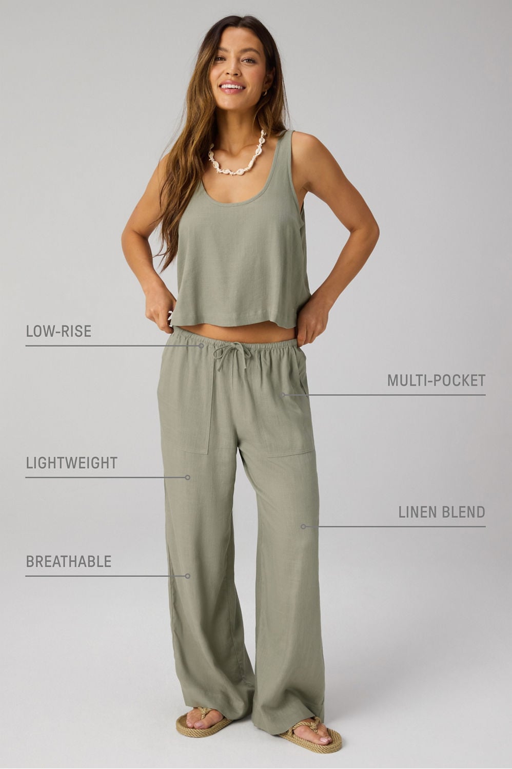 Fabletics Lifestyle Linen Straight Leg Pant