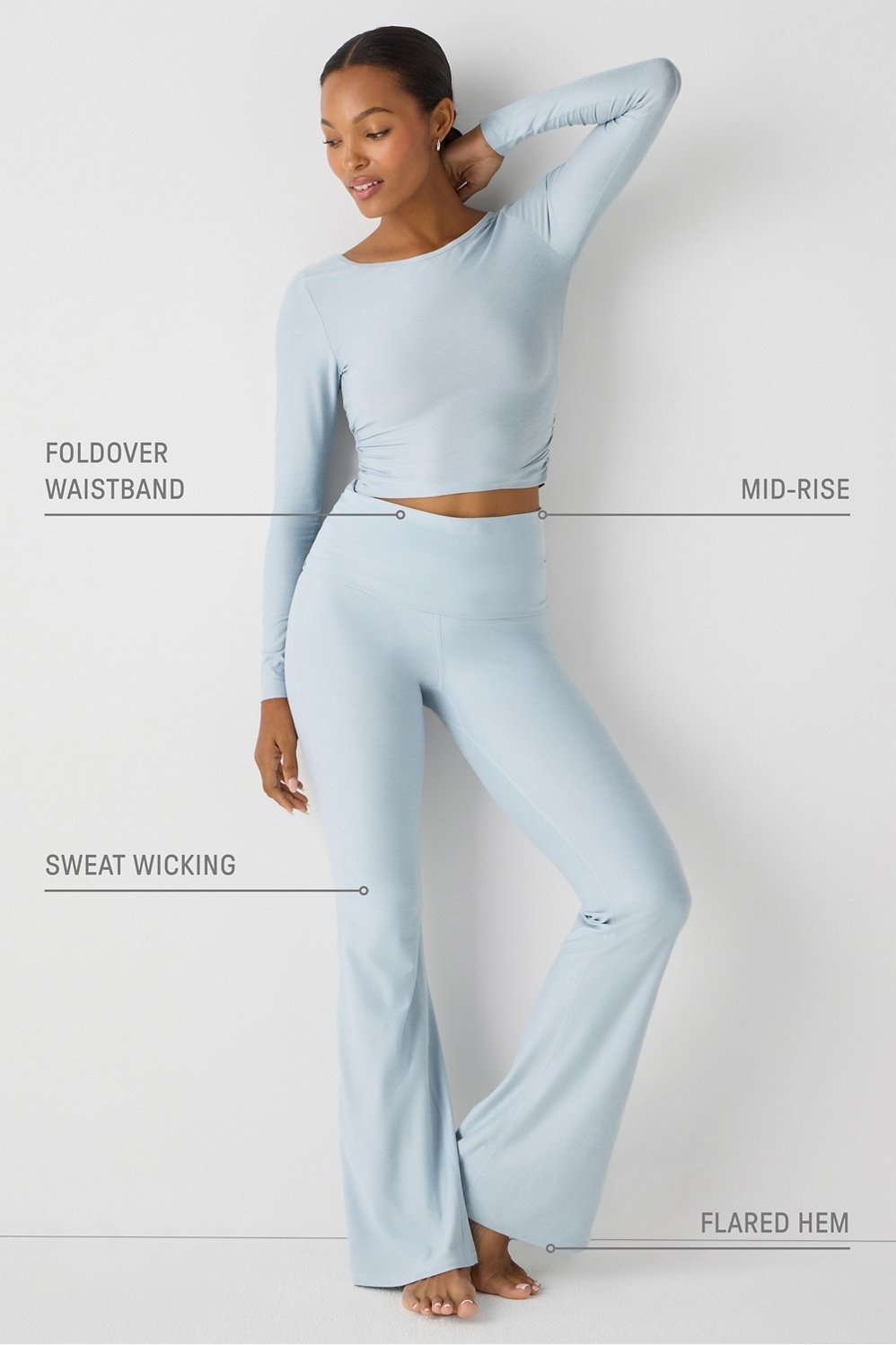 Fabletics Cloud Jersey Foldover Flare