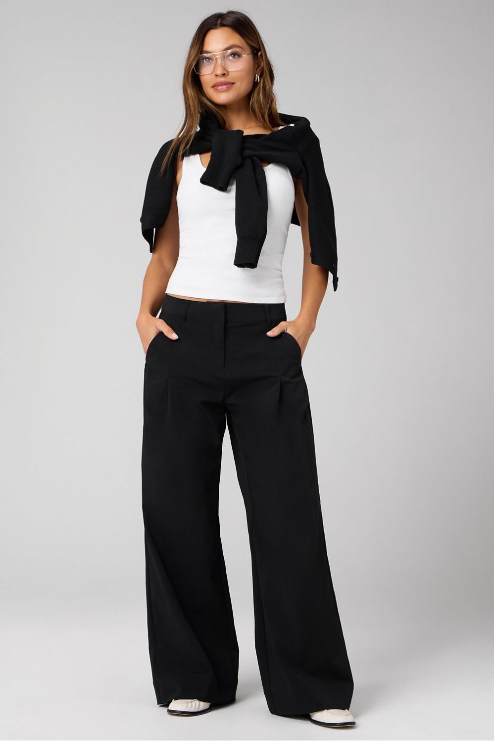 Fabletics Everyday Wide Leg Mid-Rise Trouser