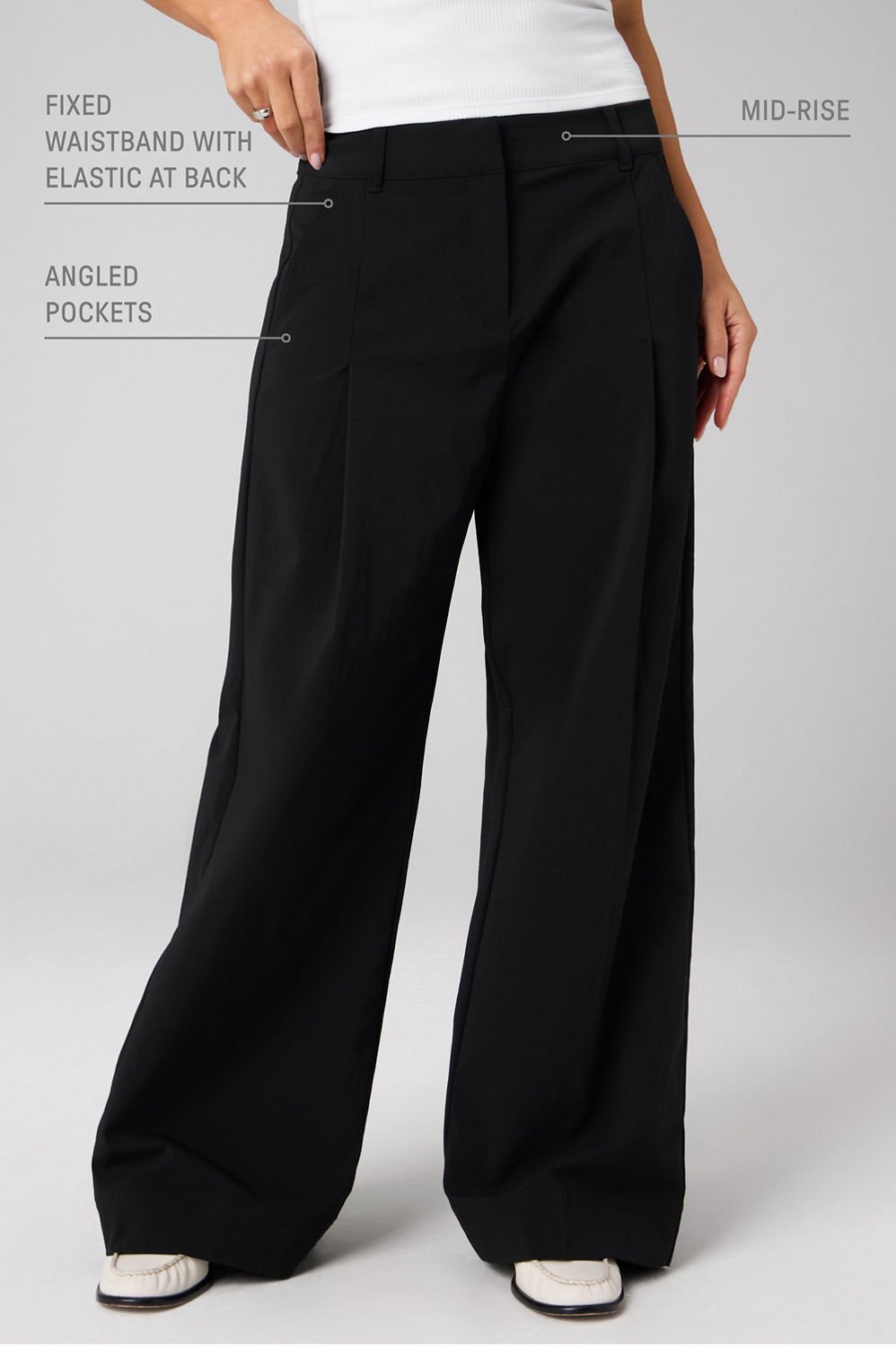 Fabletics Everyday Wide Leg Mid-Rise Trouser