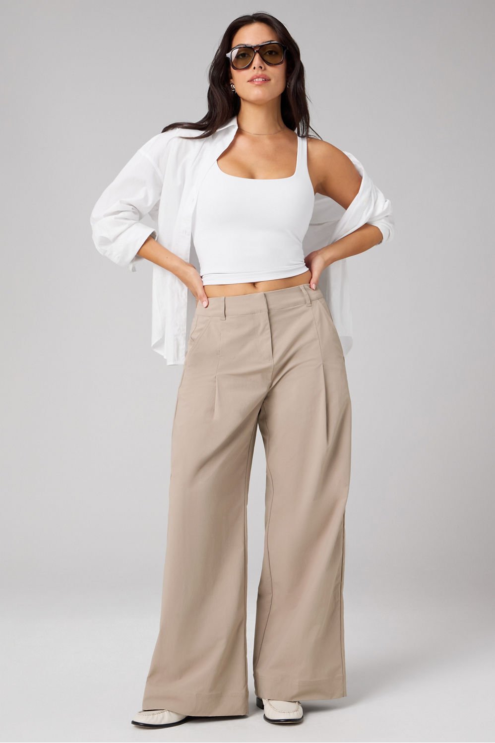 Fabletics Everyday Wide Leg Mid-Rise Trouser