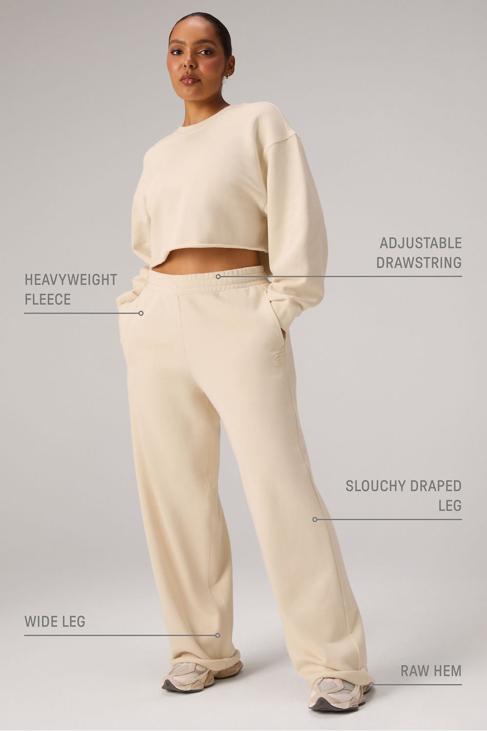 Fabletics Heavy Terry Oversized Wide Leg Sweatpant