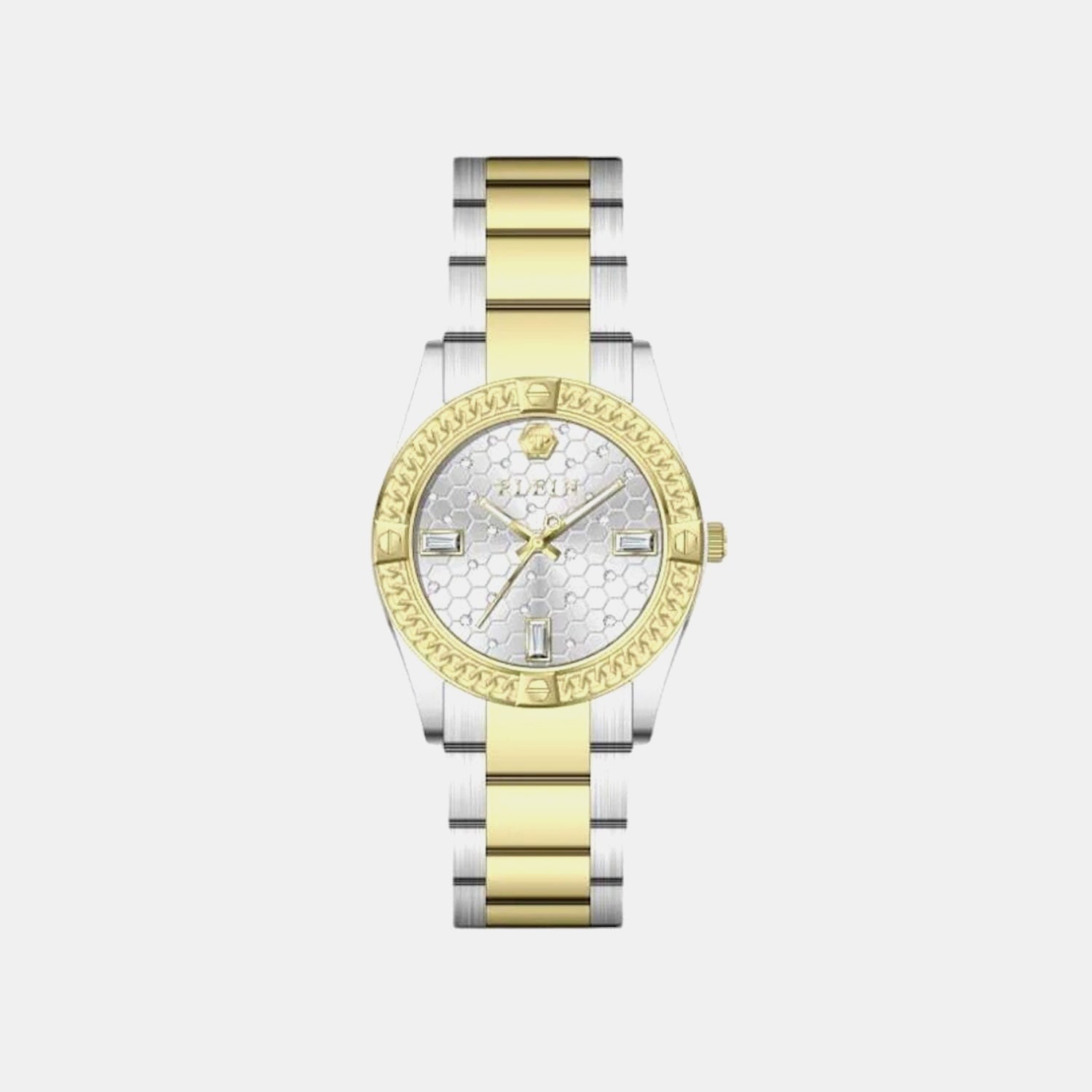 Philipp Plein Plein Icon Chain Women Quartz White Dial Analog Stainless Steel Watch Pw1Fa0225