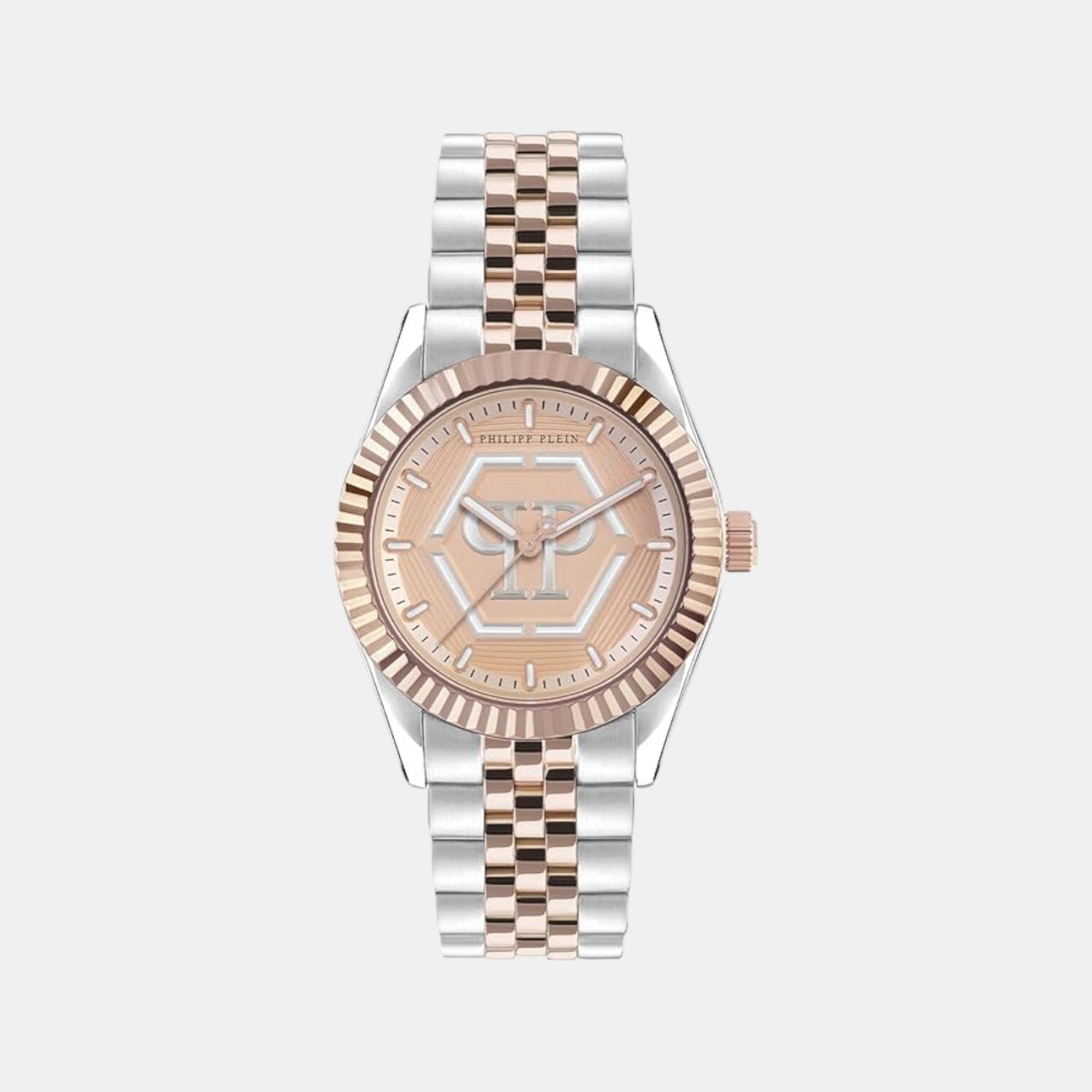Philipp Plein Women Quartz Pink Dial Analog Stainless Steel Watch Pw2Ba0423