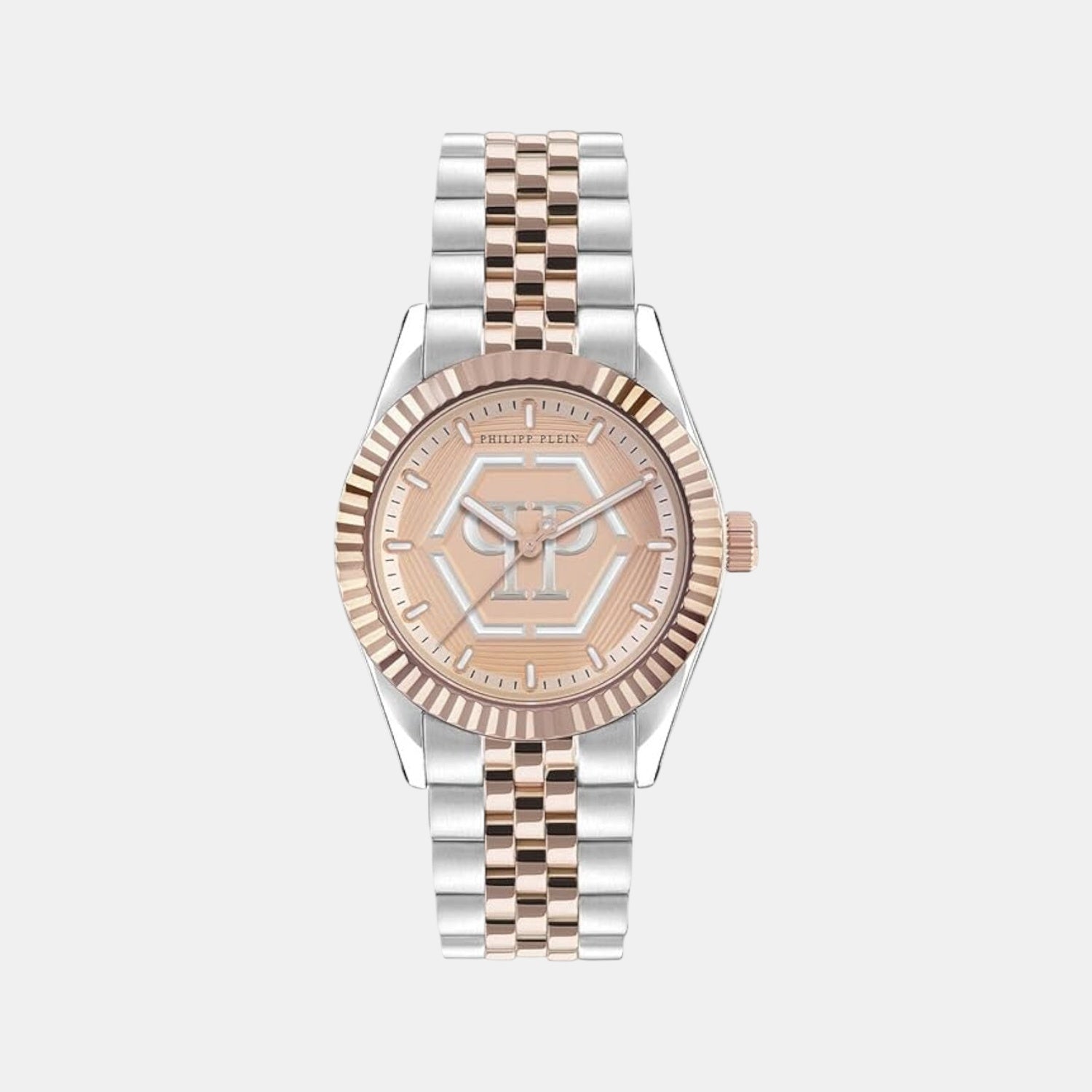 Philipp Plein Women Quartz Pink Dial Analog Stainless Steel Watch Pw2Ba0423