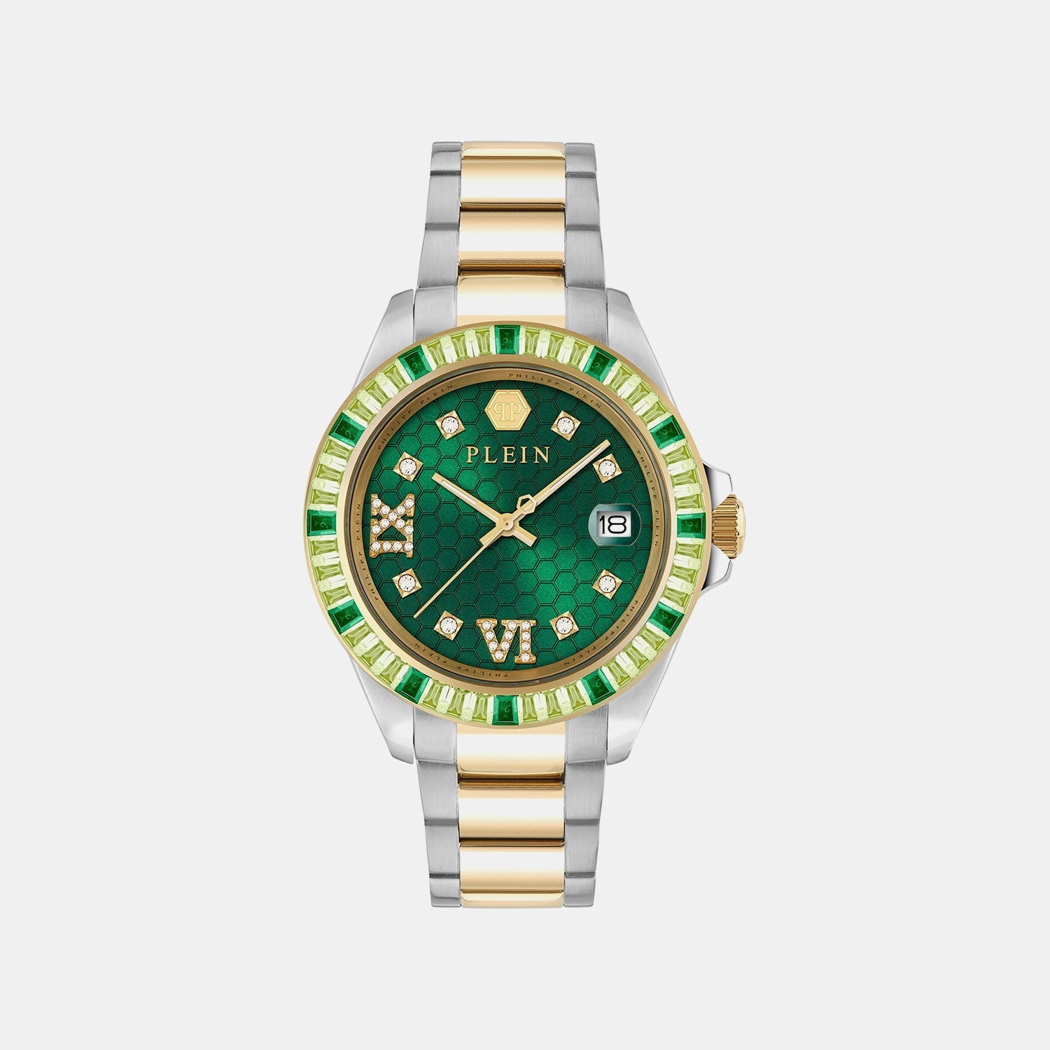 Philipp Plein Lady Empire Unisex Quartz Green Dial Analog Stainless Steel Watch Pw2Fa0225