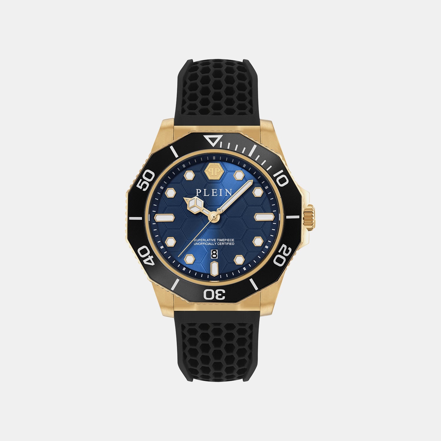 Philipp Plein Aquastorm Men Quartz Blue Dial Analog Silicone Watch Pw2Ga0226