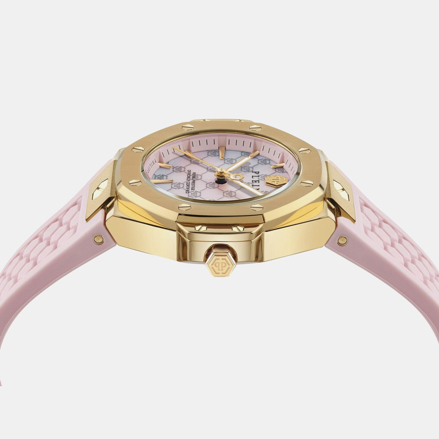 Philipp Plein Royal Prestige Women Quartz Mother Of Pearl Dial Analog Silicone Watch Pw4Fa0225
