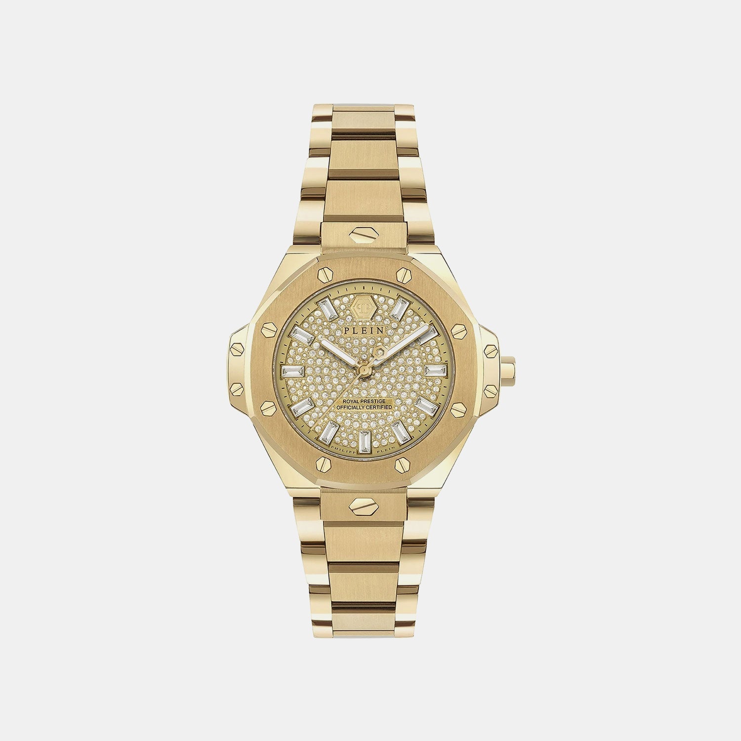 Philipp Plein Plein Royal Prestige Women Quartz Gold Dial Analog Stainless Steel Watch Pw4Fa0525