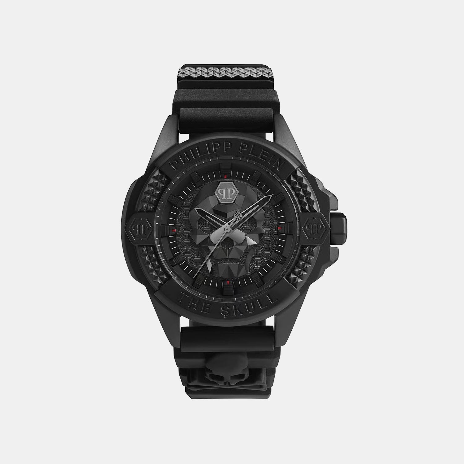 Philipp Plein Aaa - The Skull 44Mm Men Quartz Black Dial Analog Silicone Watch Pwaaa0721