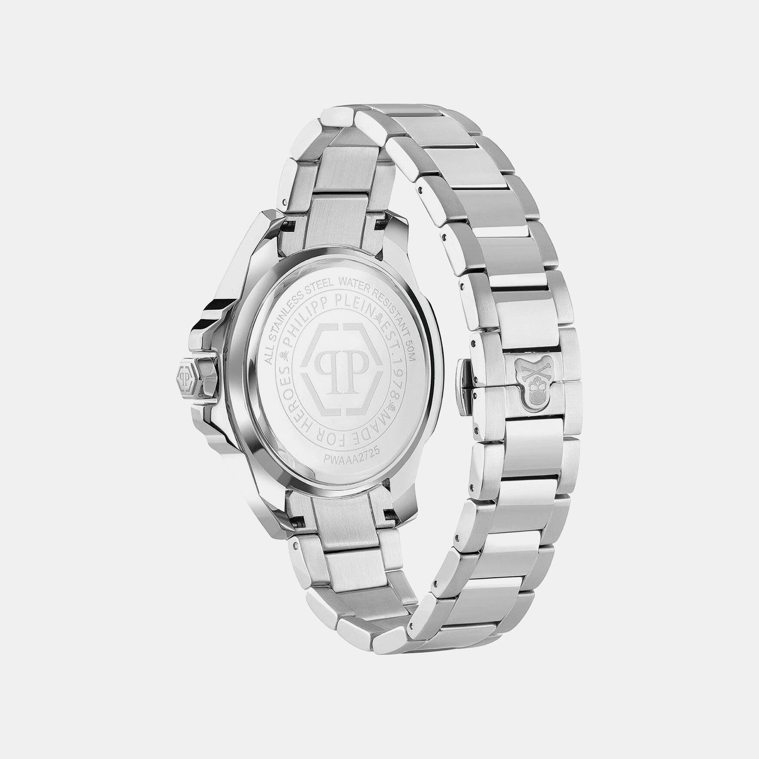 Philipp Plein Aaa - The Skull 44Mm Men Quartz Black Dial Analog Stainless Steel Watch Pwaaa2725