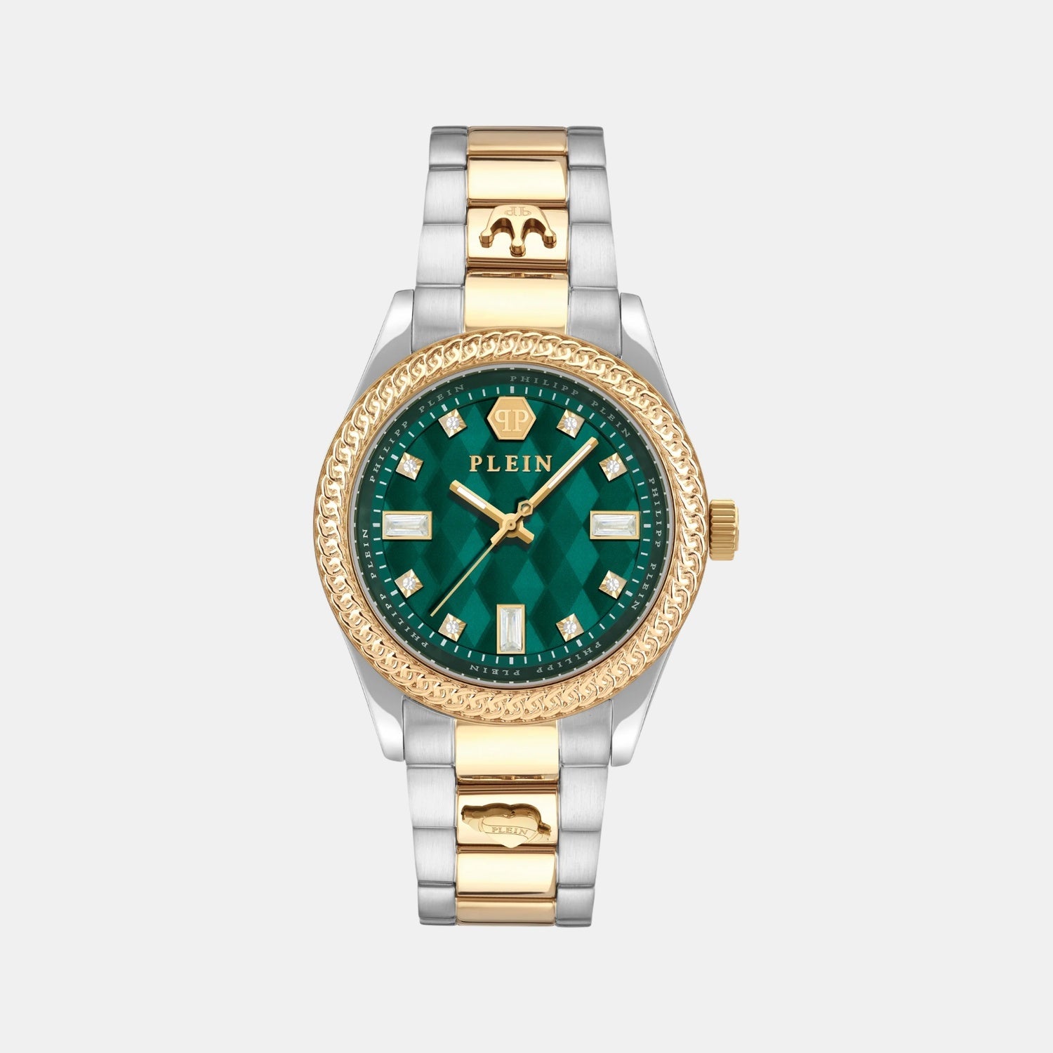 Philipp Plein Women Automatic Green Dial Analog Stainless Steel Watch Pwcda0524