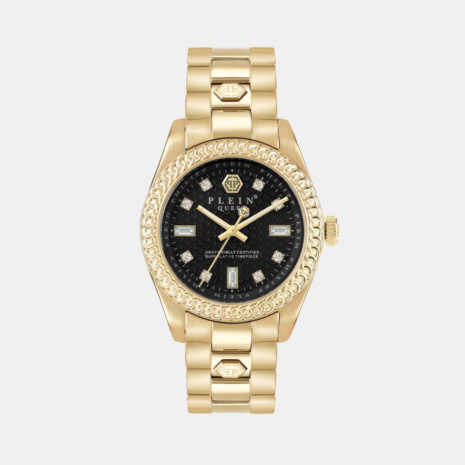 Philipp Plein Queen Women Quartz Black Dial Analog Stainless Steel Watch Pwdaa0621