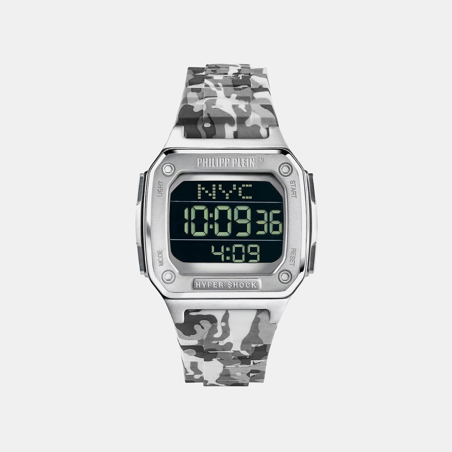 Philipp Plein Haa - Hyper Shock 44Mm Unisex Quartz Black Dial Digital Silicone Watch Pwhaa1522