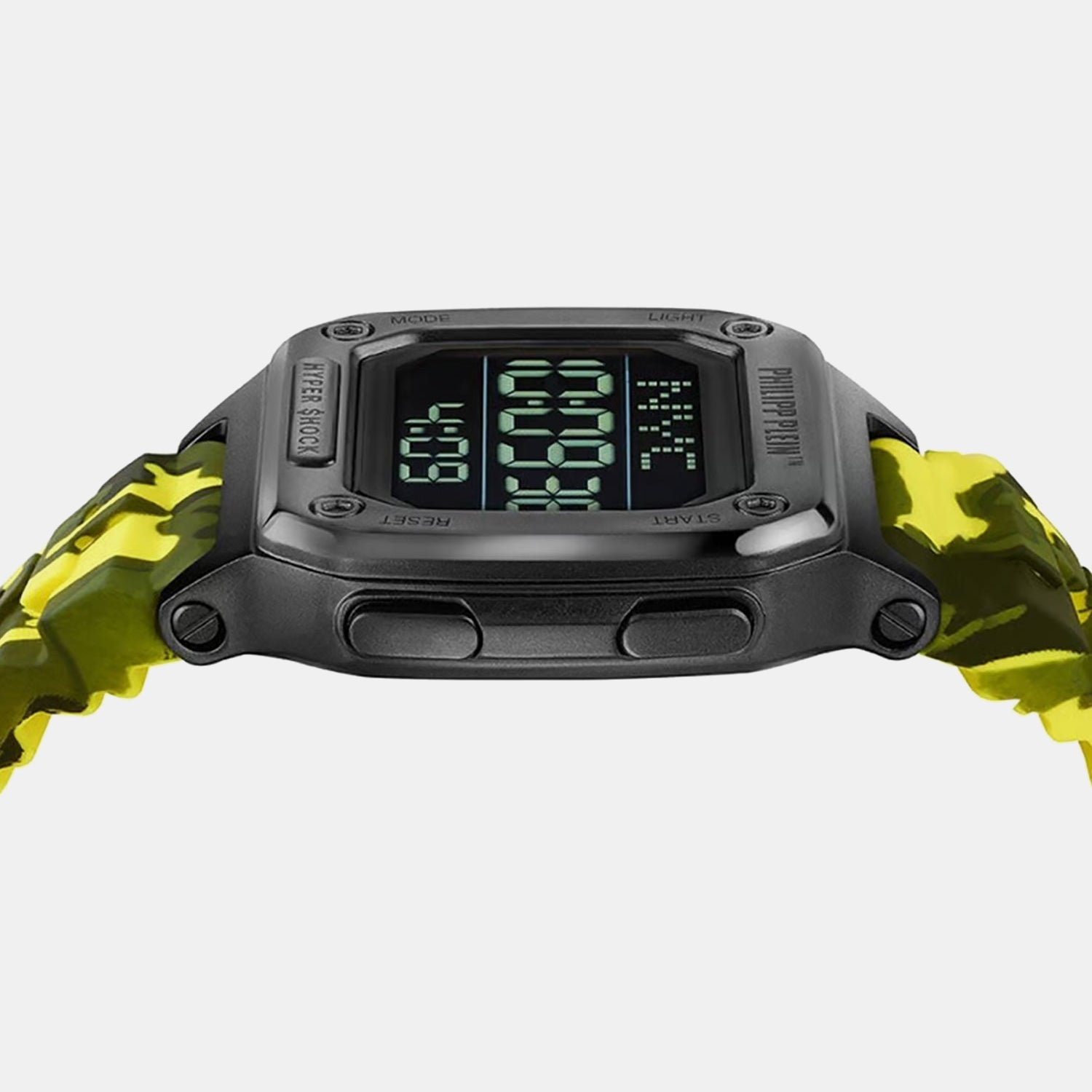 Philipp Plein Haa - Hyper Shock 44Mm Unisex Quartz Black Dial Digital Silicone Watch Pwhaa1722