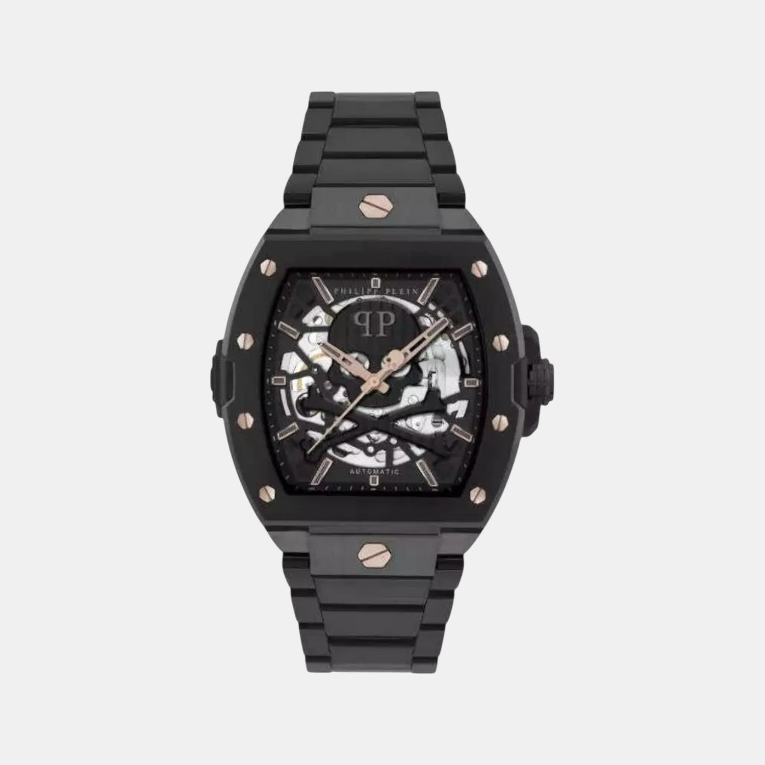 Philipp Plein Men Automatic Black Dial Analog Stainless Steel Watch Pwjfa0725