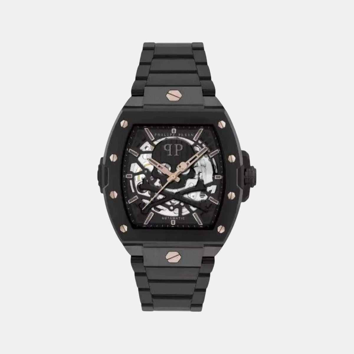 Philipp Plein Men Automatic Black Dial Analog Stainless Steel Watch PWJFA0725