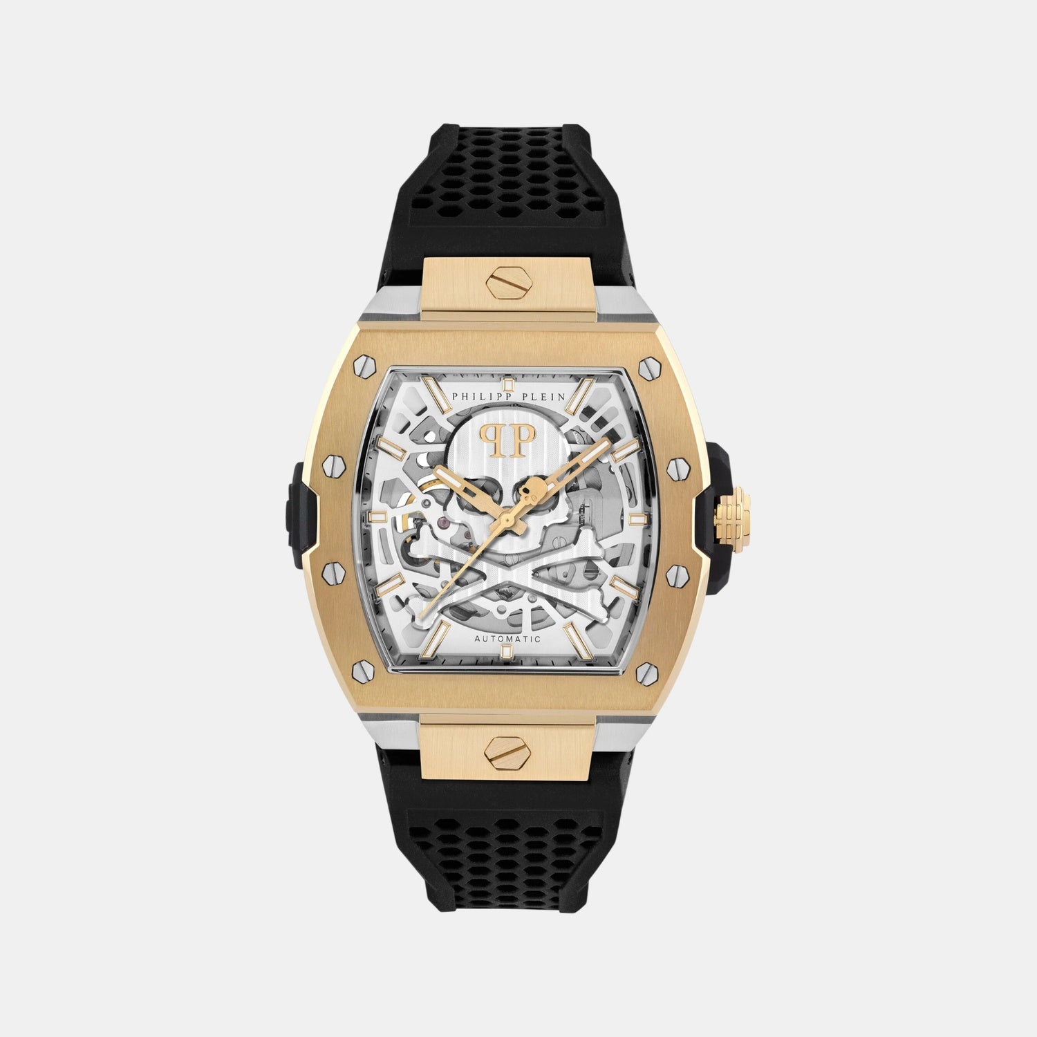 Philipp Plein Men Automatic Silver Dial Analog Silicone Watch Pwjfa0825