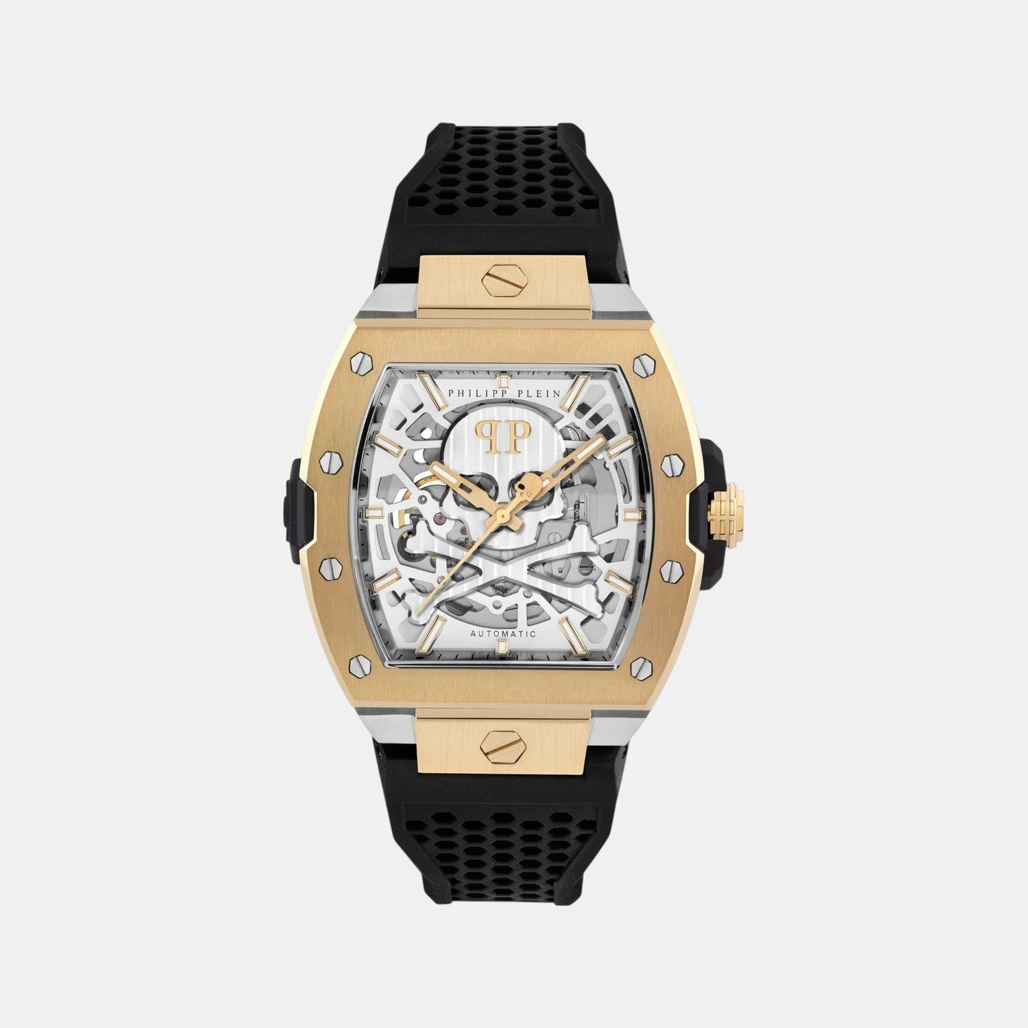Philipp Plein Men Automatic Silver Dial Analog Silicone Watch Pwjfa0825