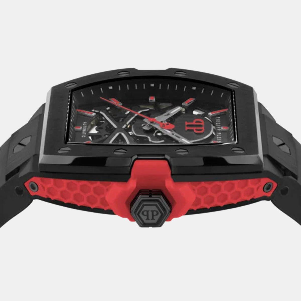 Philipp Plein Men Automatic Black Dial Analog Silicone Watch PWJFA1626