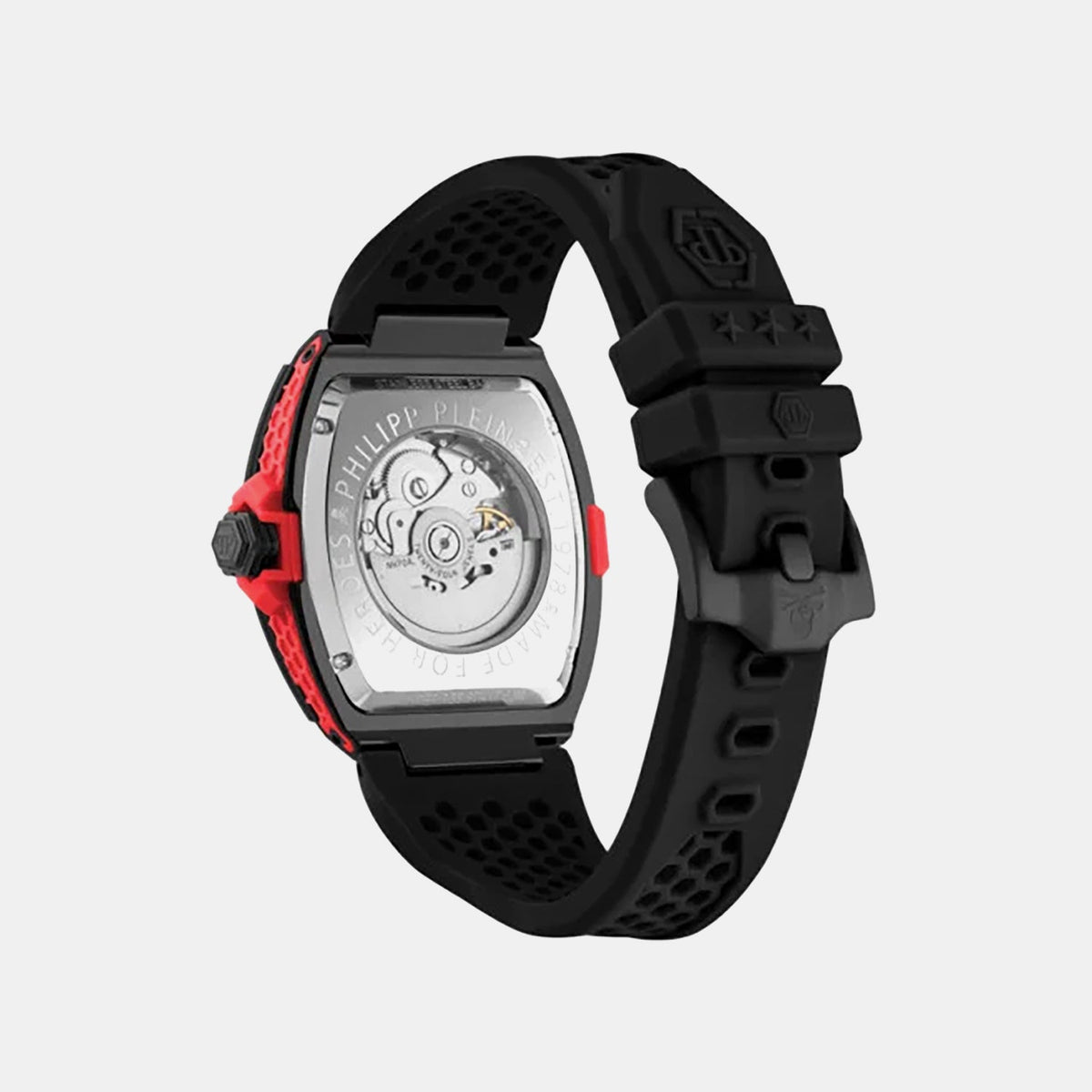 Philipp Plein Men Automatic Black Dial Analog Silicone Watch PWJFA1626