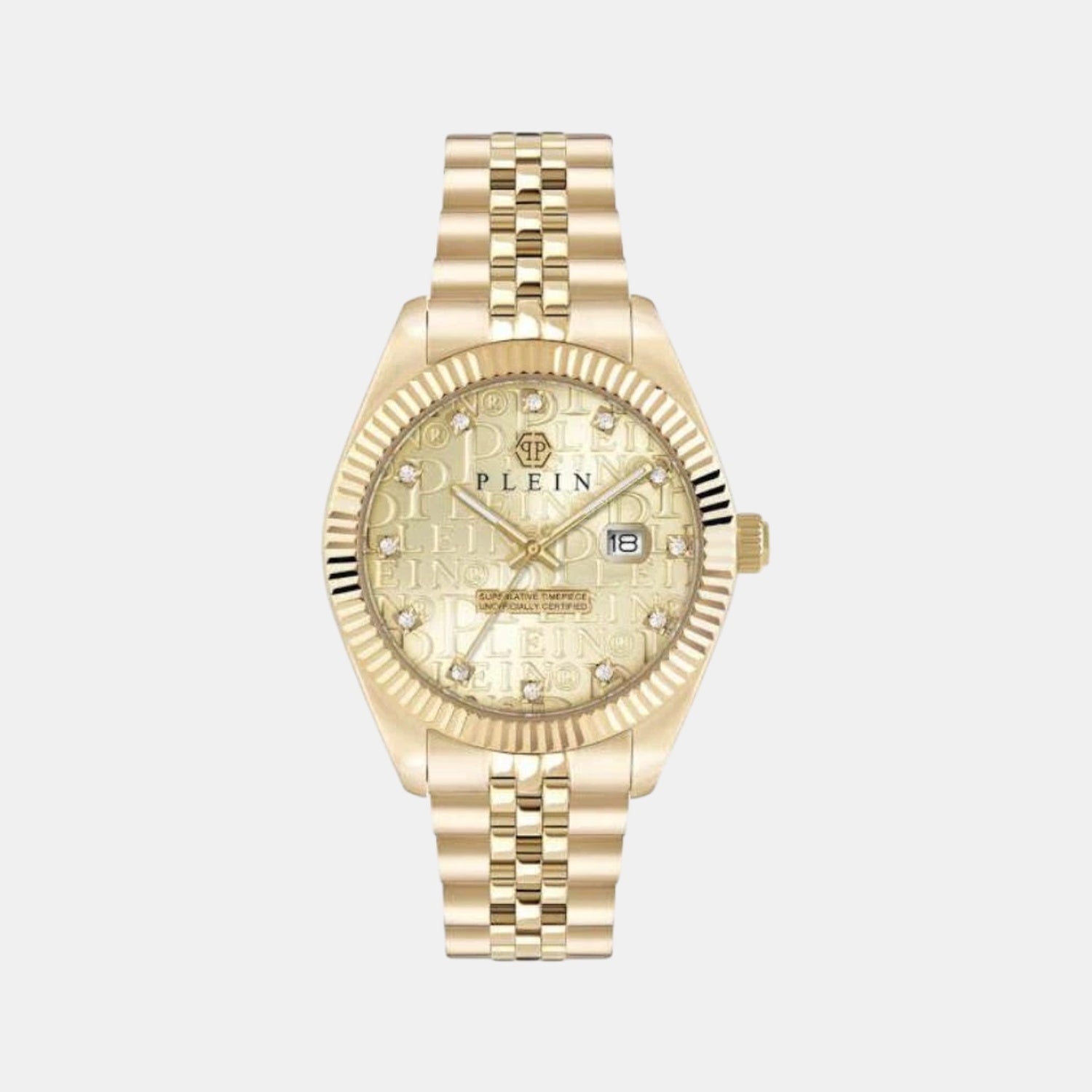 Philipp Plein Men Quartz Gold Dial Analog Stainless Steel Watch Pwmfa0525