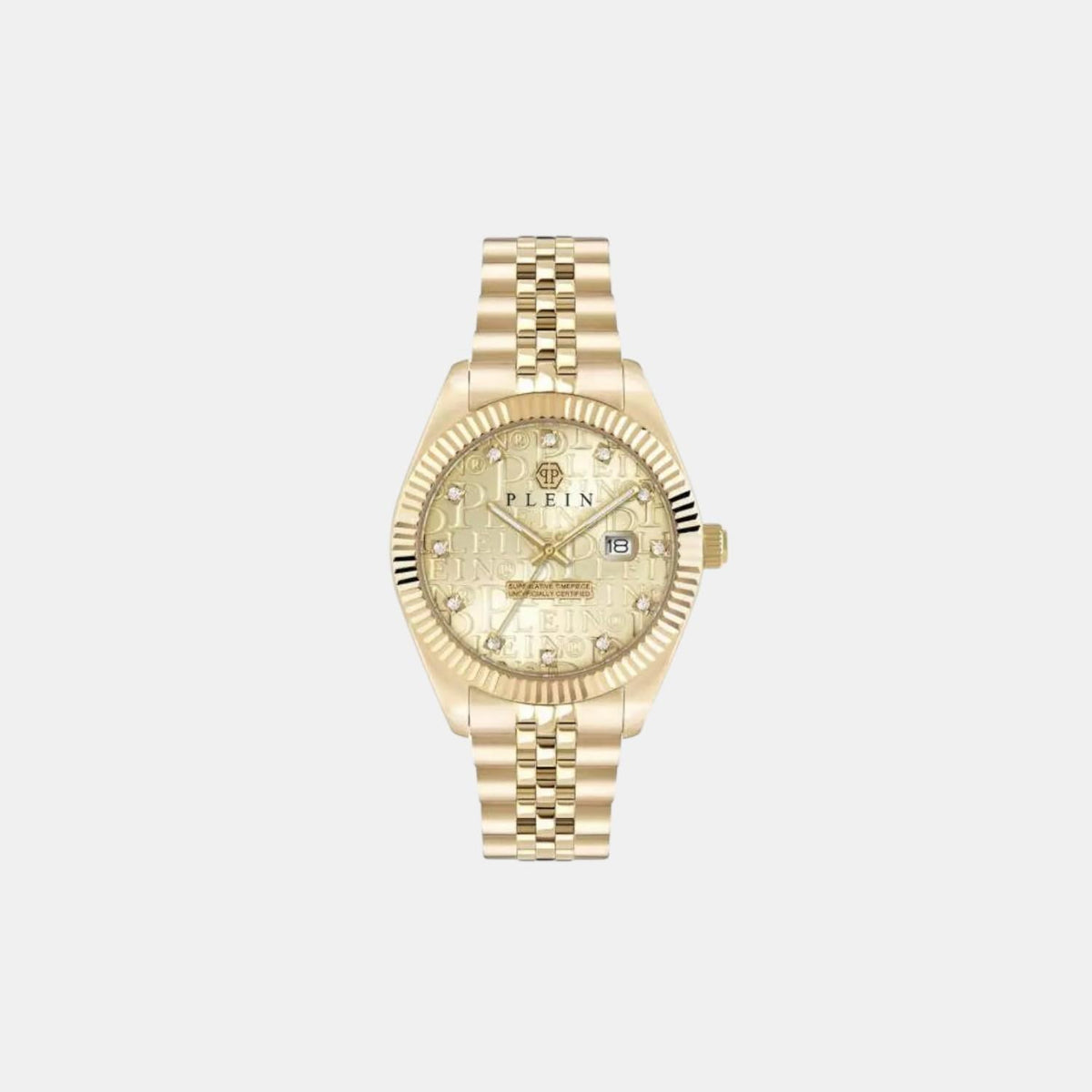 Philipp Plein Men Quartz Gold Dial Analog Stainless Steel Watch PWMFA0525