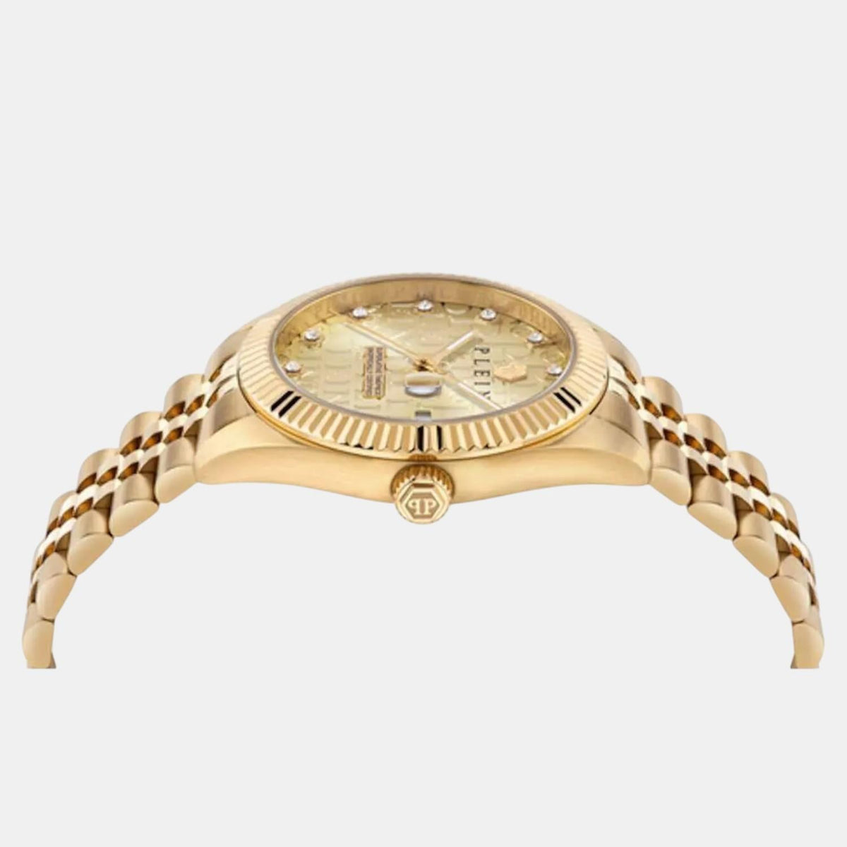 Philipp Plein Men Quartz Gold Dial Analog Stainless Steel Watch PWMFA0525