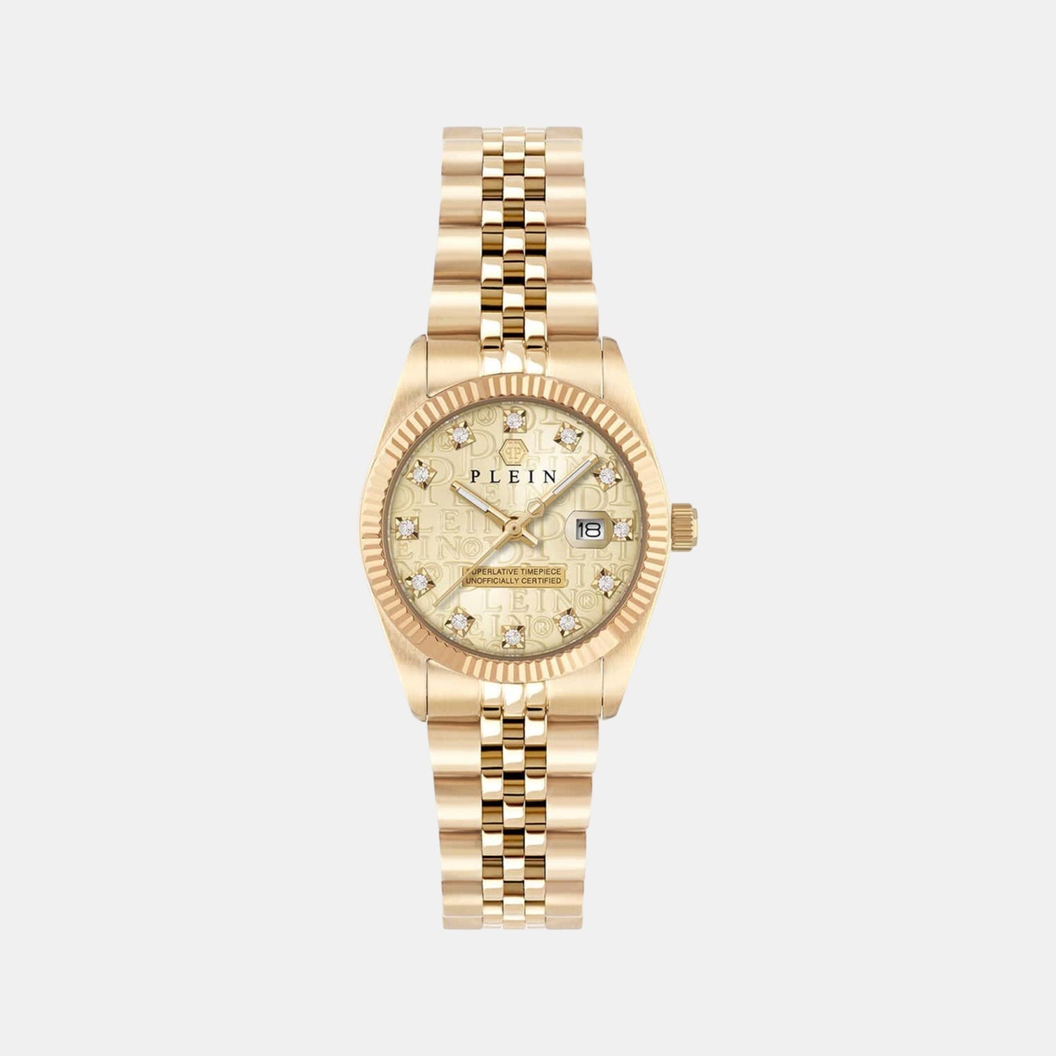 Philipp Plein Women Quartz Champagne Dial Analog Stainless Steel Watch PWNFA0525