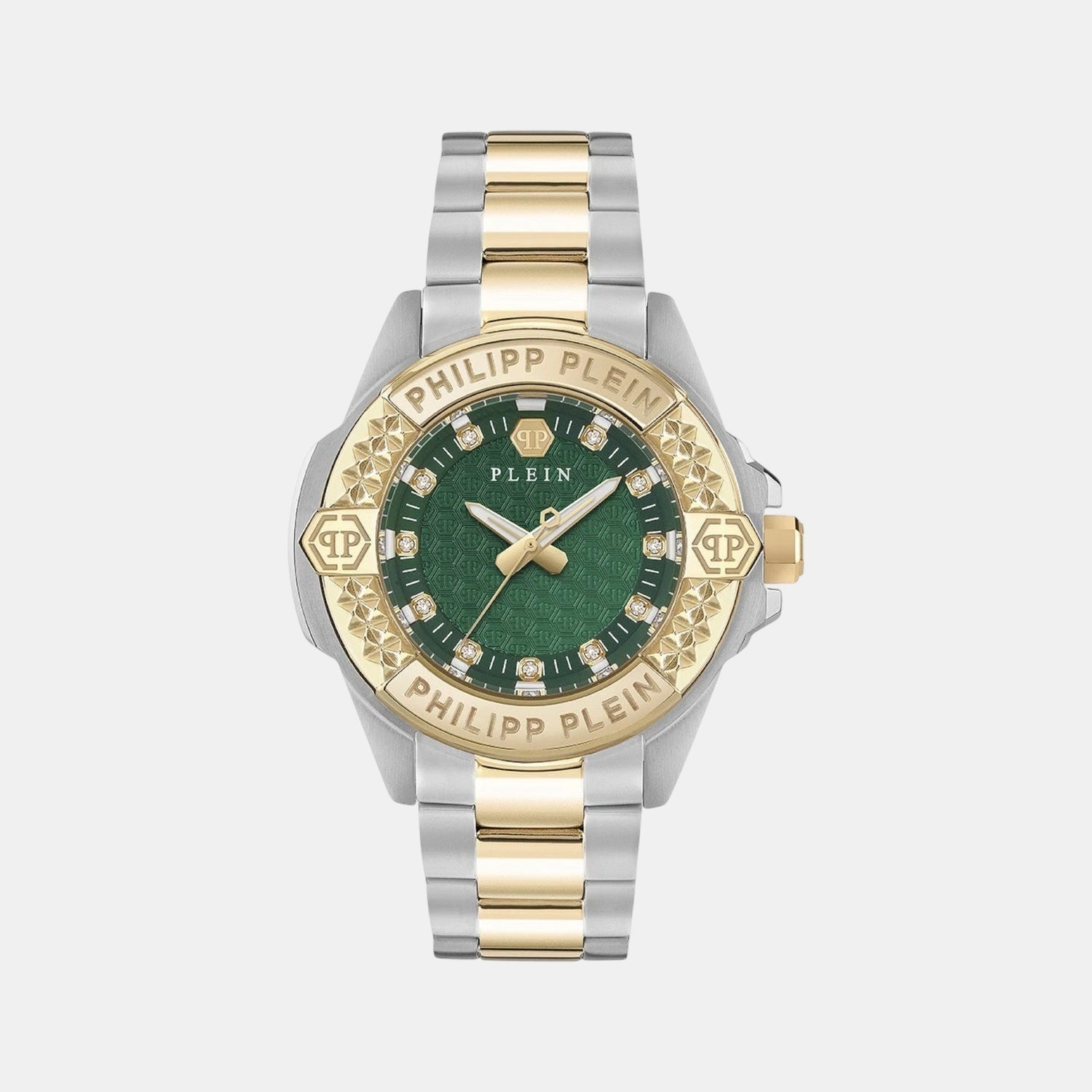 Philipp Plein Women Quartz Green Dial Analog Stainless Steel Watch Pwofa0625