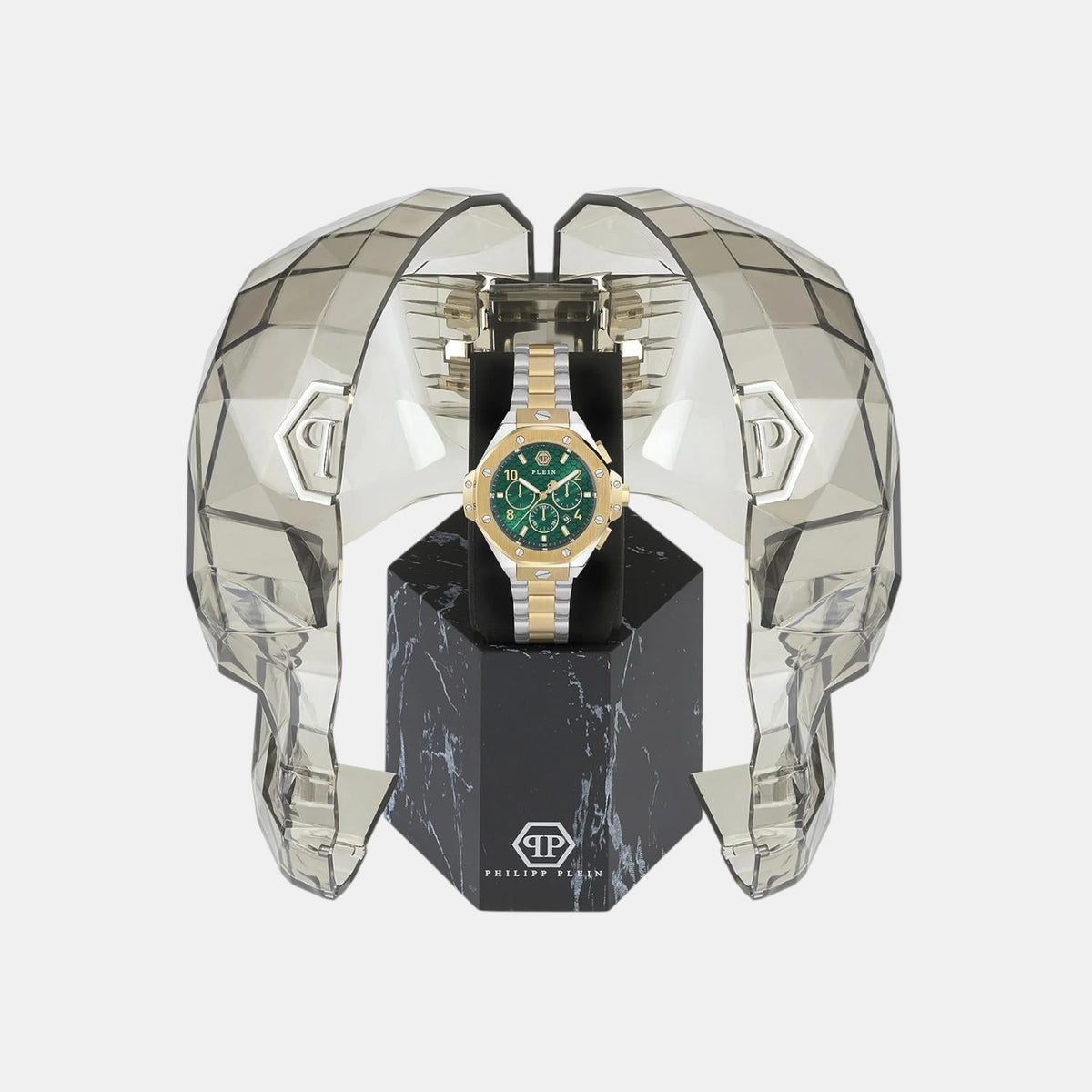 Philipp Plein Men Quartz Green Dial Analog Stainless Steel Watch PWPRA0324