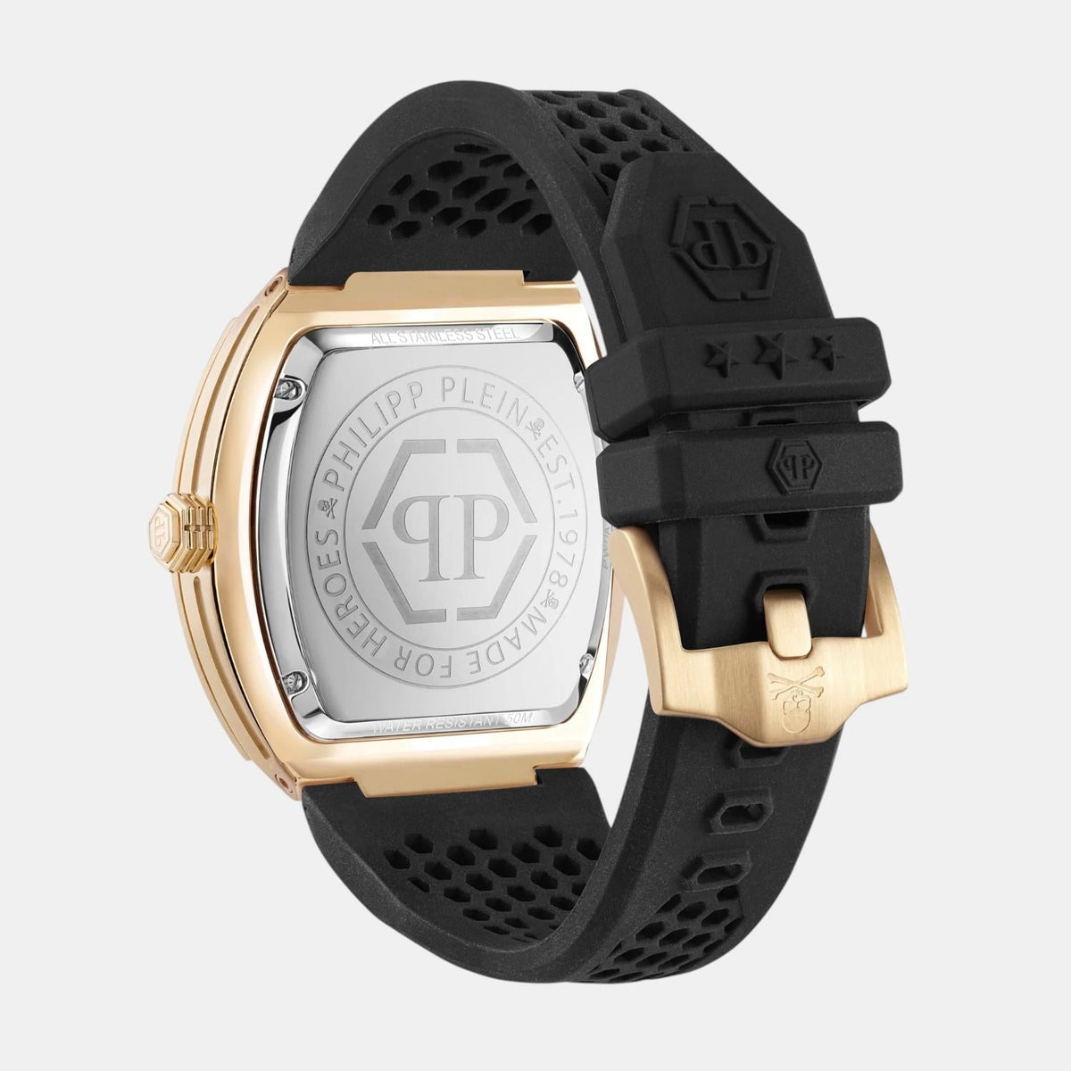 Philipp Plein Men Quartz Black Dial Analog Silicone Watch PWPUA0424