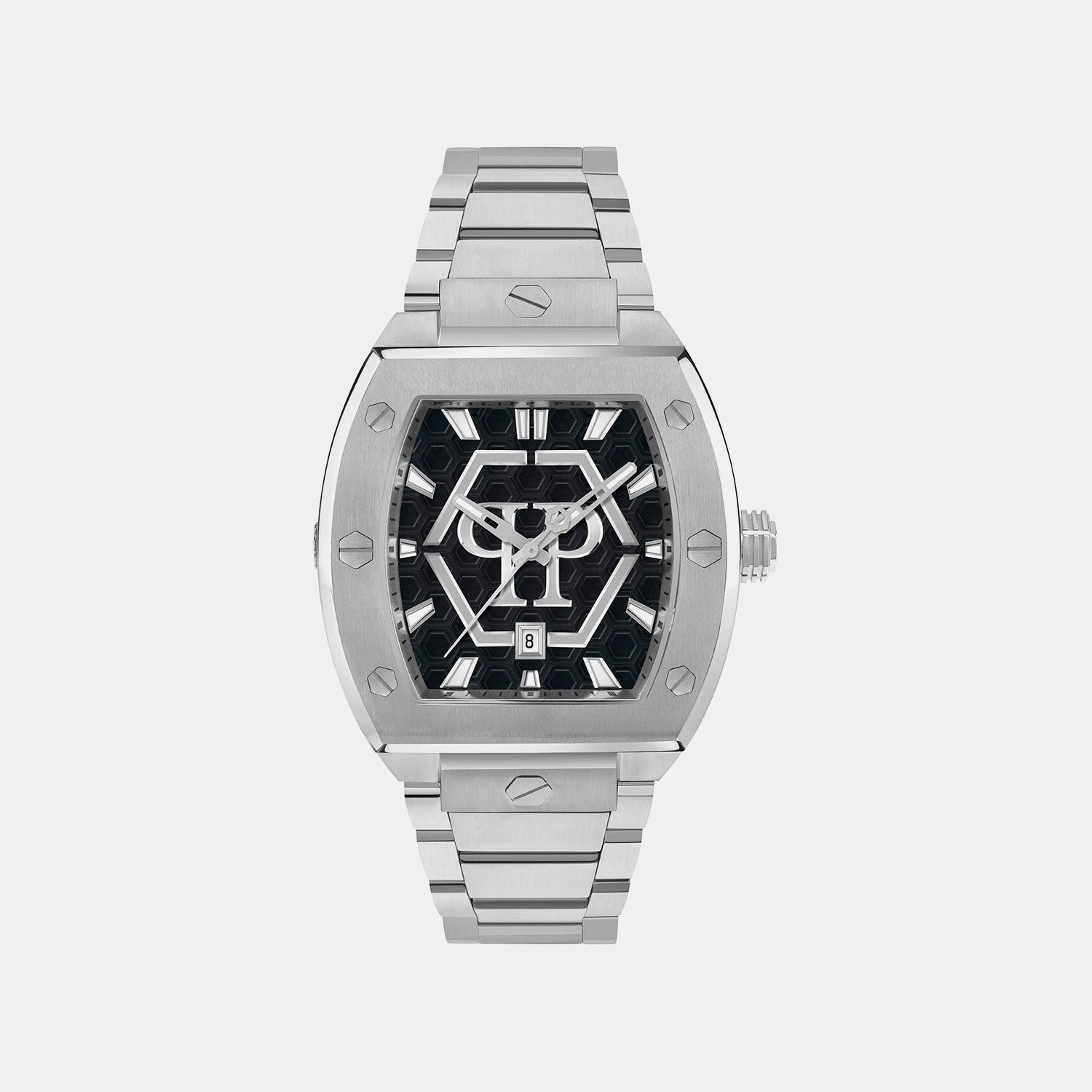 Philipp Plein Hexagon Phantom Men Quartz Black Dial Analog Stainless Steel Watch Pwpua0725
