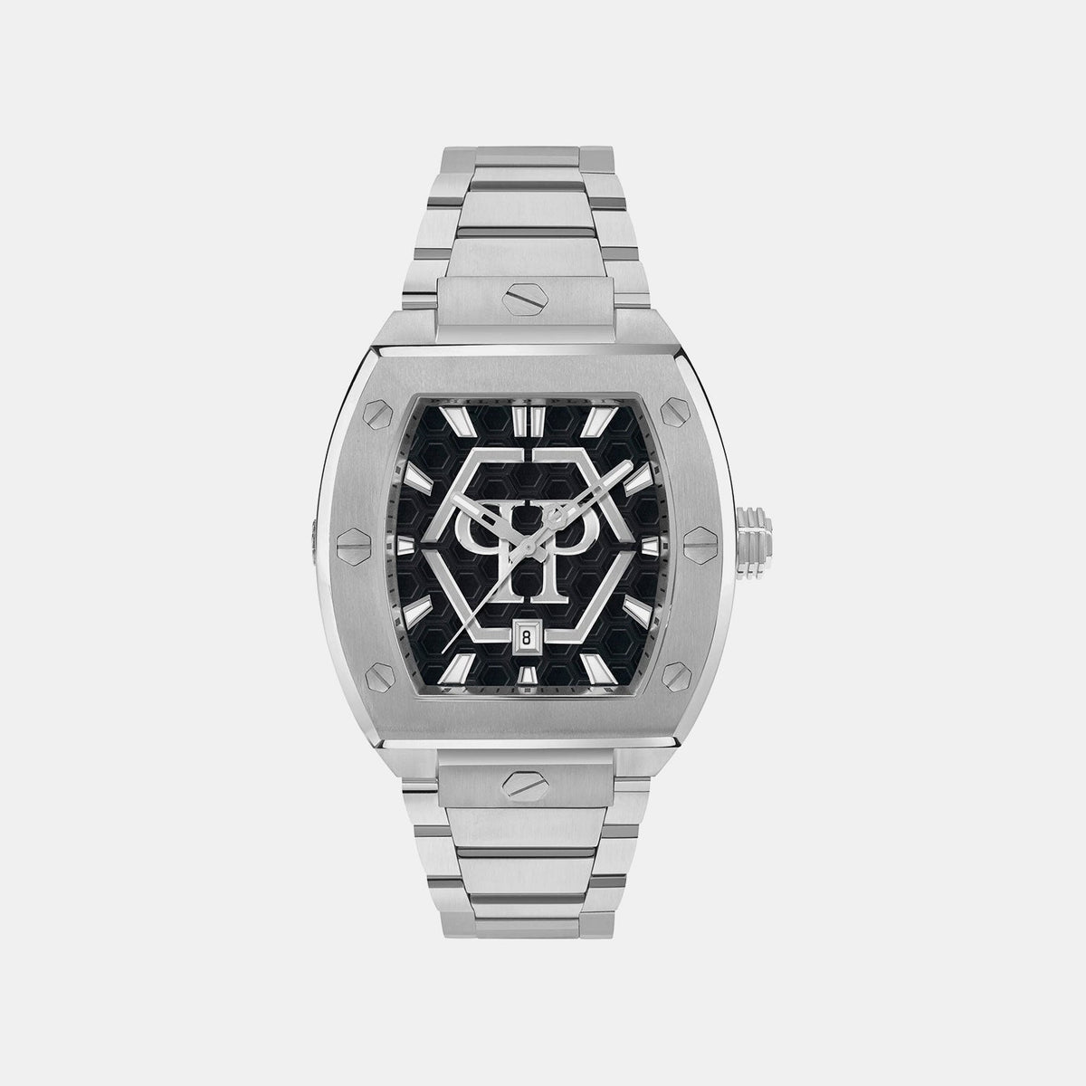 Philipp Plein Hexagon Phantom Men Quartz Black Dial Analog Stainless Steel Watch PWPUA0725