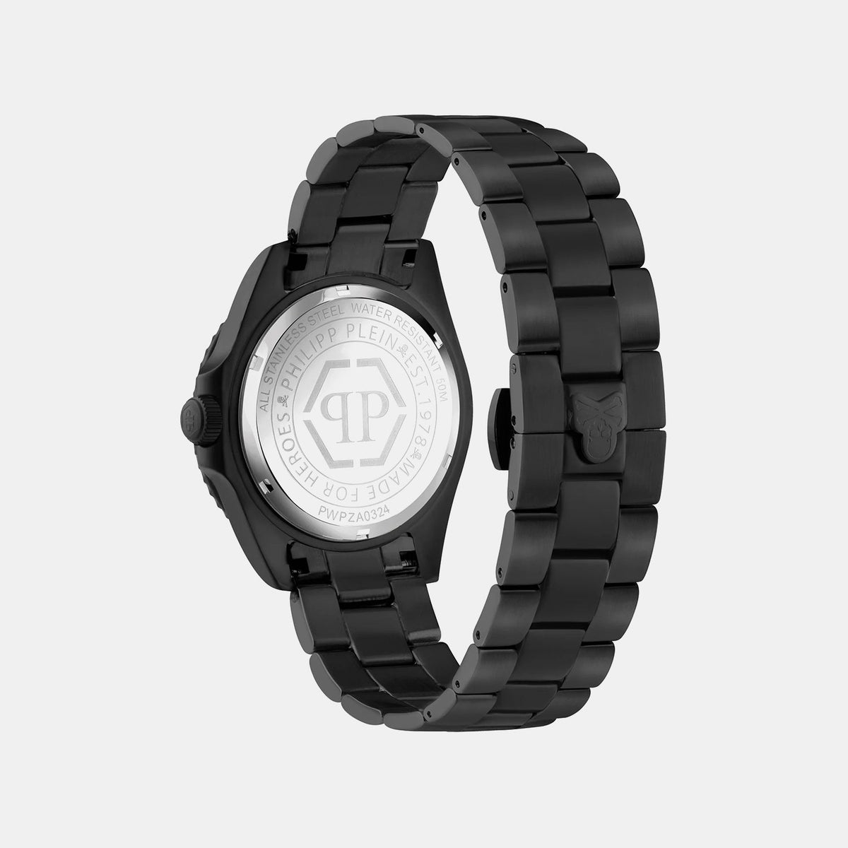 Philipp Plein Pza-Gmt-I Challenger Bagu Men Quartz Black Dial Analog Stainless Steel Watch PWPZA0324