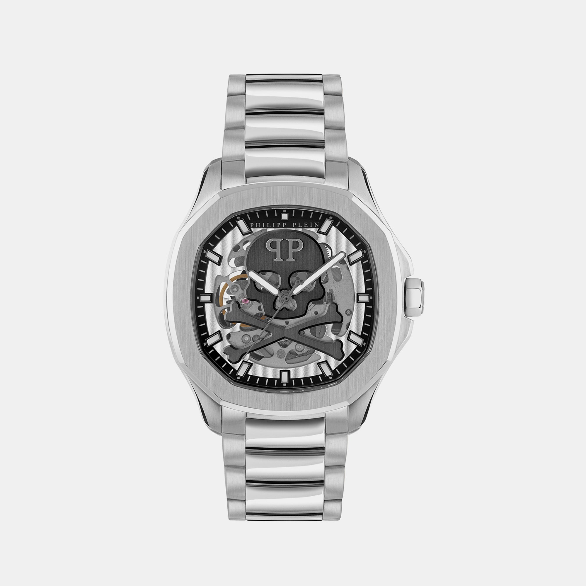 Philipp Plein High-Iconic Men Automatic Silver Dial Analog Stainless Steel Watch Pwraa0223