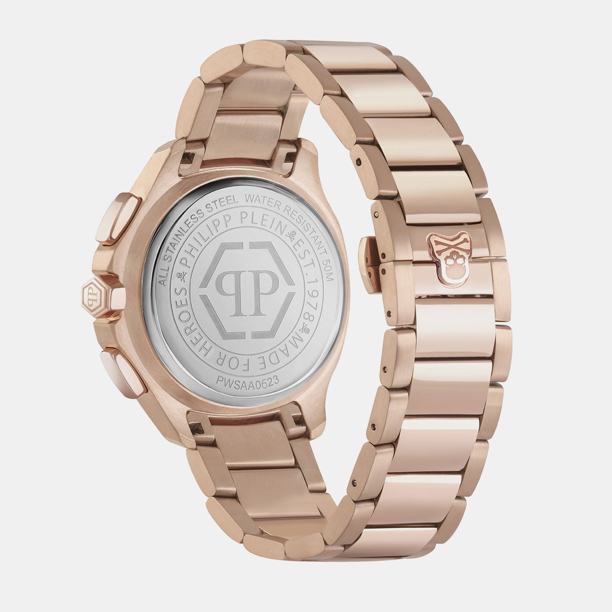 Philipp Plein High-Iconic Men Quartz Brown Dial Chronograph Stainless Steel Watch PWSAA0623