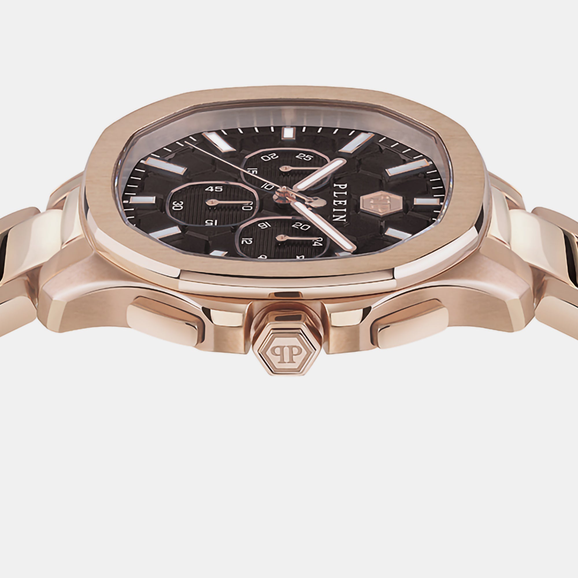 Philipp Plein High-Iconic Men Quartz Brown Dial Chronograph Stainless Steel Watch Pwsaa0623