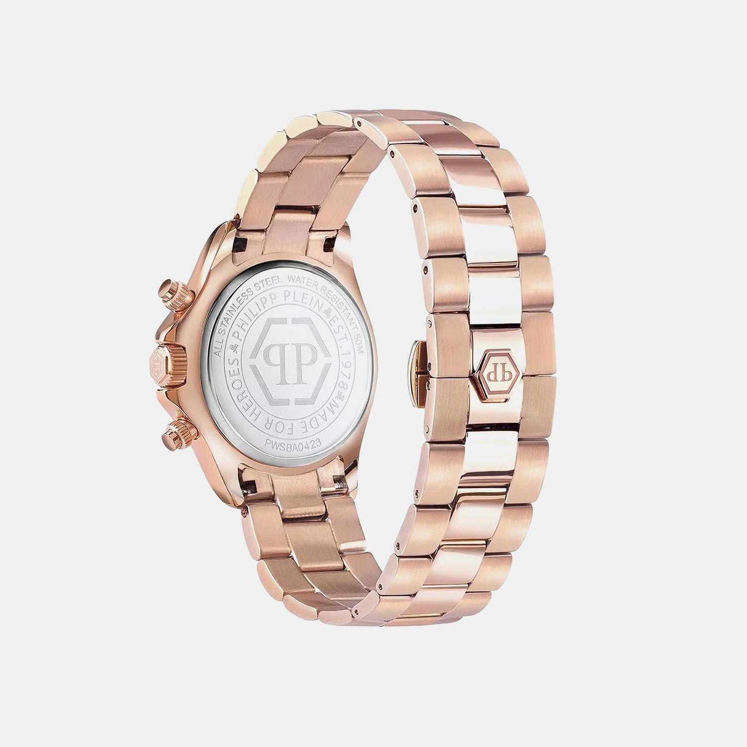 Philipp Plein Women Quartz Black Dial Chronograph Stainless Steel Watch Pwsba0423