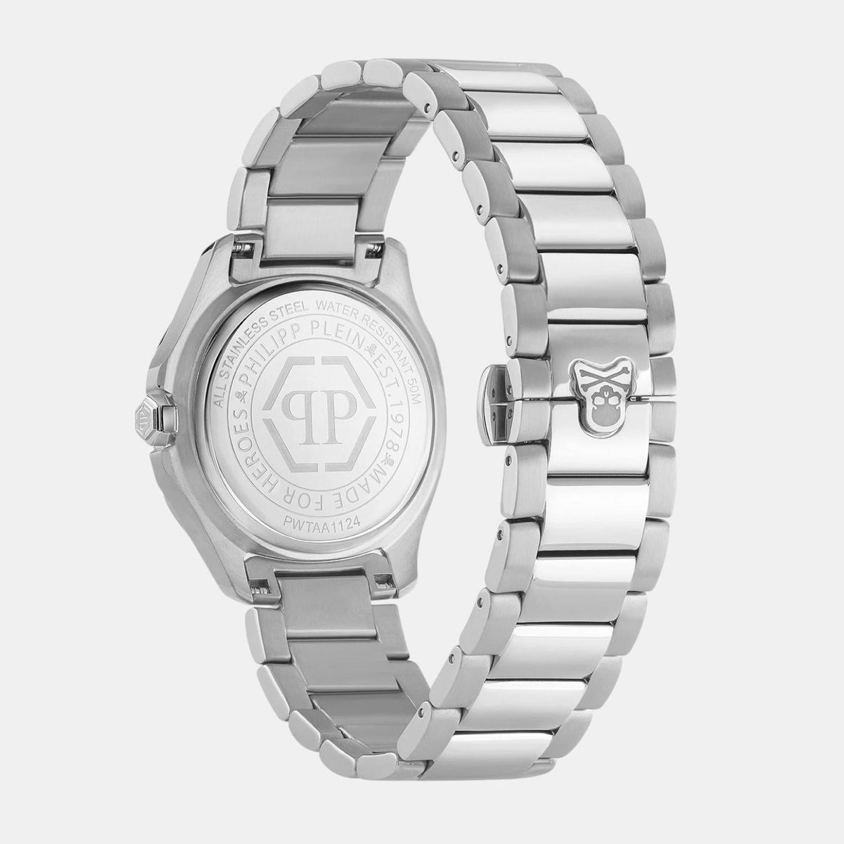 Philipp Plein Women Quartz White Dial Analog Stainless Steel Watch PWTAA1124