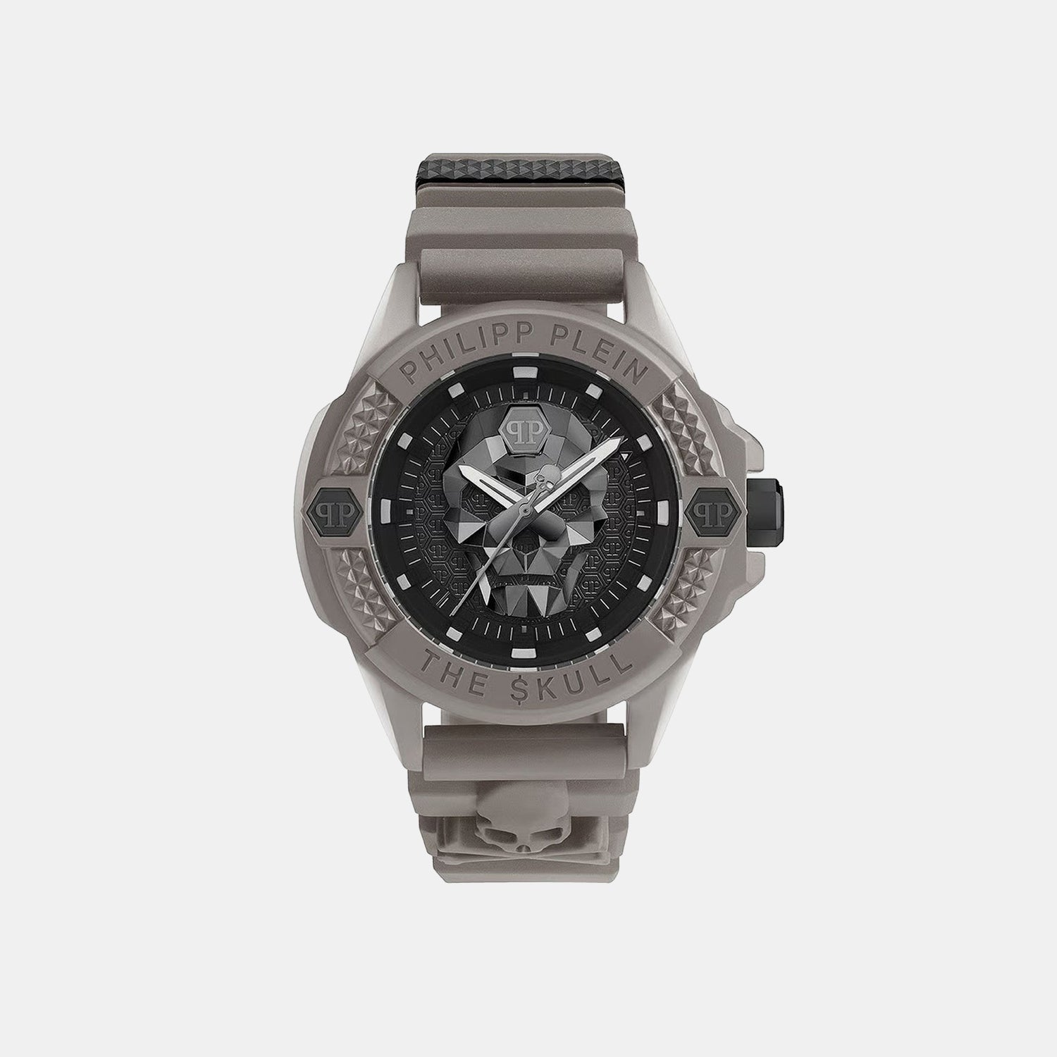 Philipp Plein Uba-The Skull 44Mm- Eco C Unisex Quartz Black Dial Analog Silicone Watch Pwuba0323