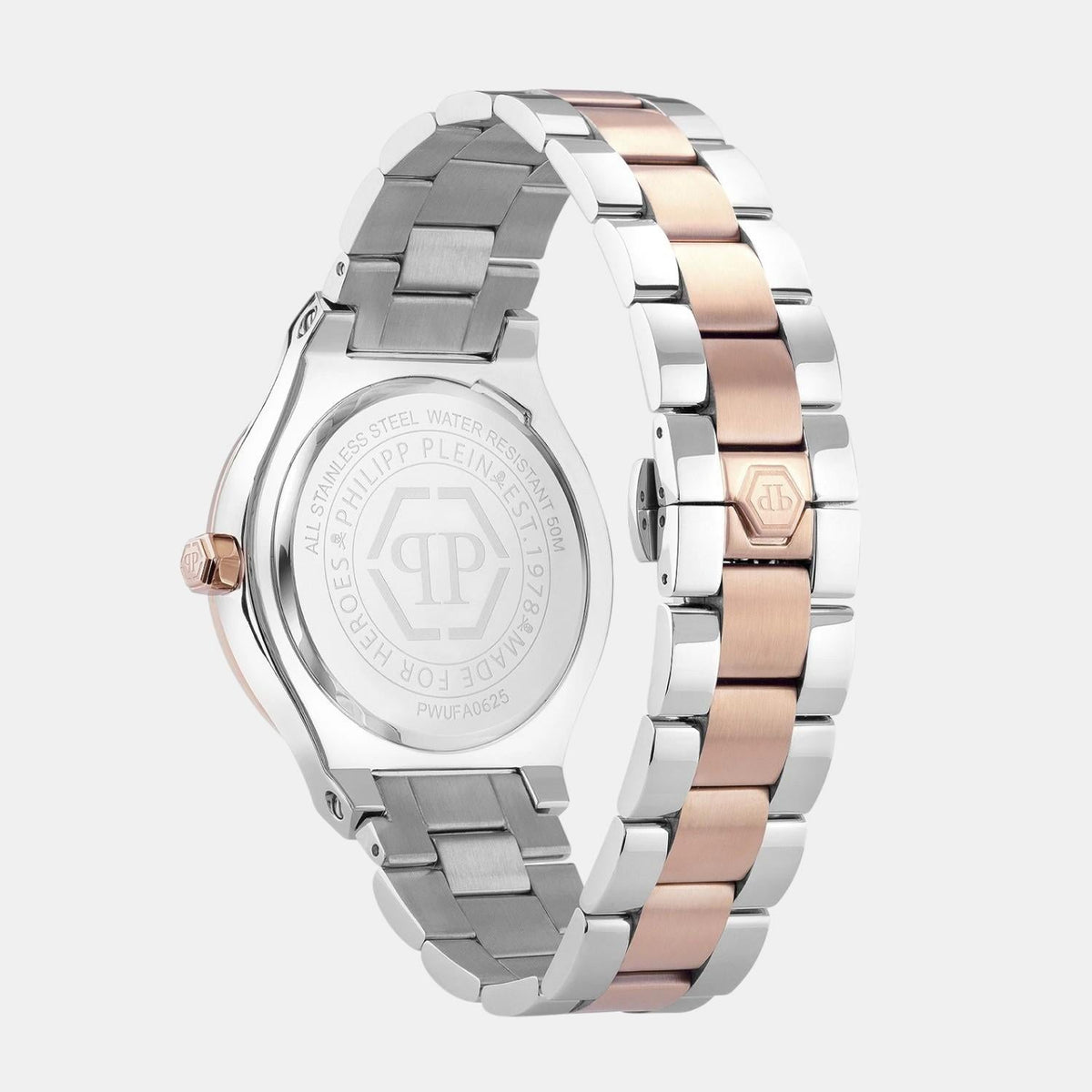 Philipp Plein Men Quartz White Dial Analog Stainless Steel Watch PWUFA0625