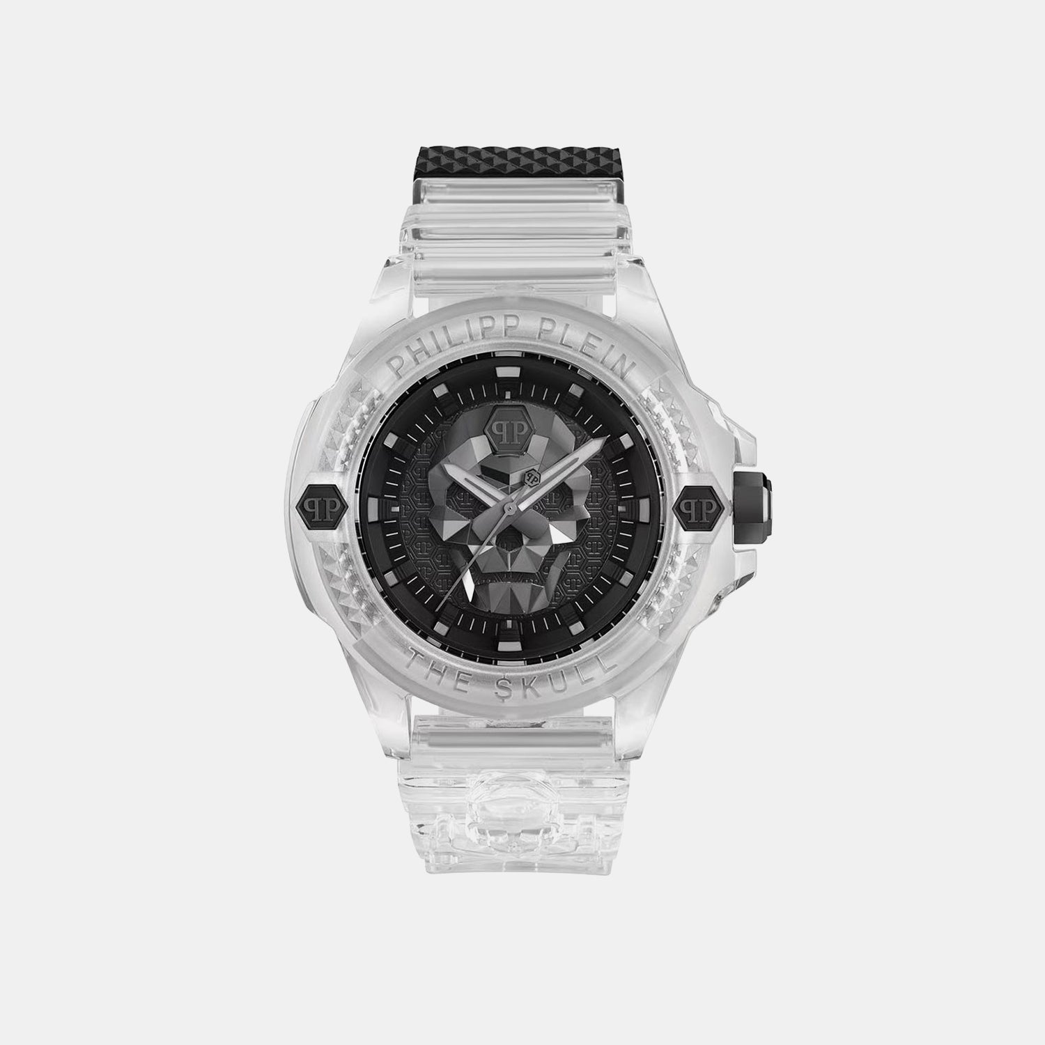Philipp Plein Waa-Skull Synthetic 44Mm Men Quartz Black Dial Analog Plastic Watch Pwwaa0423