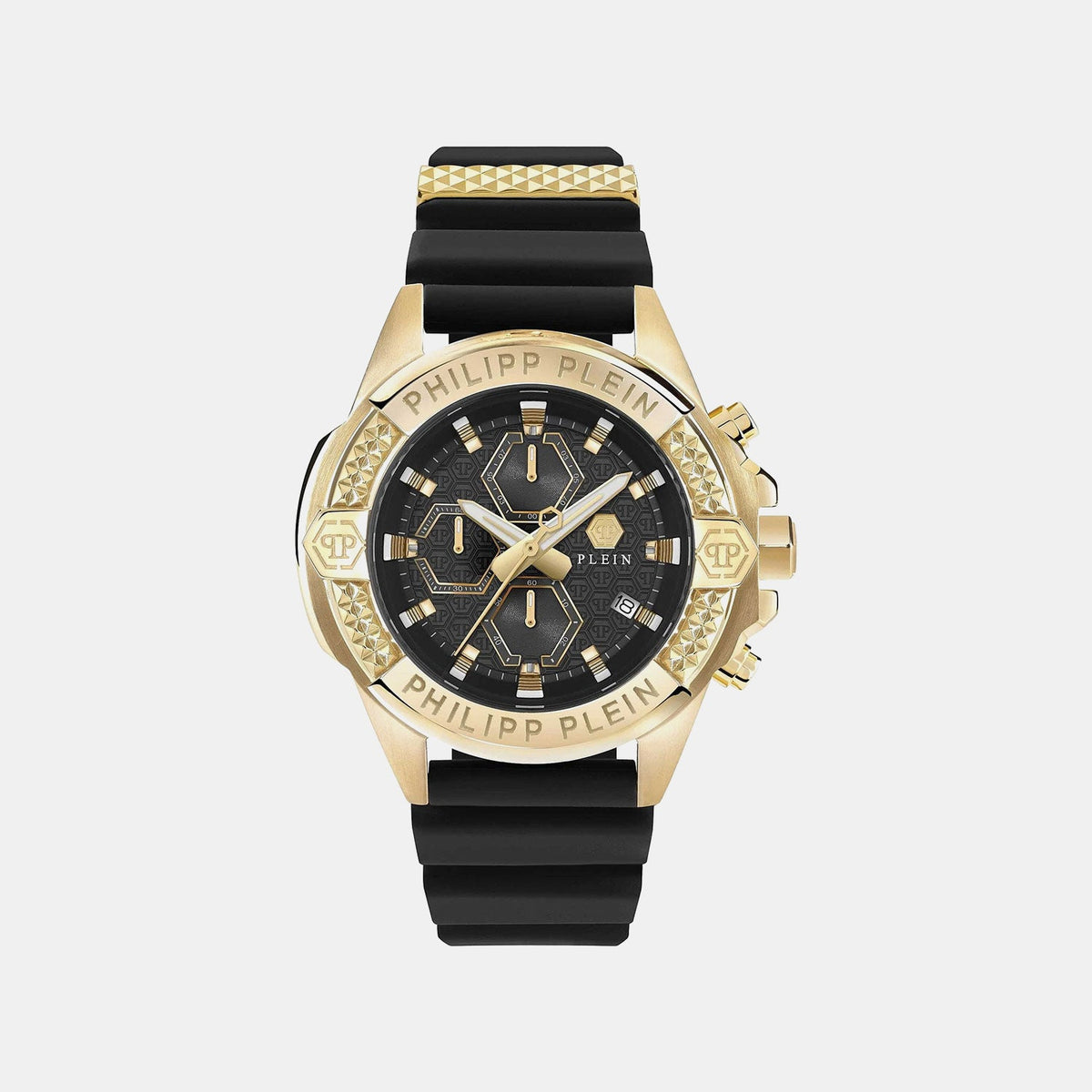 Philipp Plein the $Kull Chrono Men Quartz Black Dial Chronograph Silicone Watch PWWFA0225