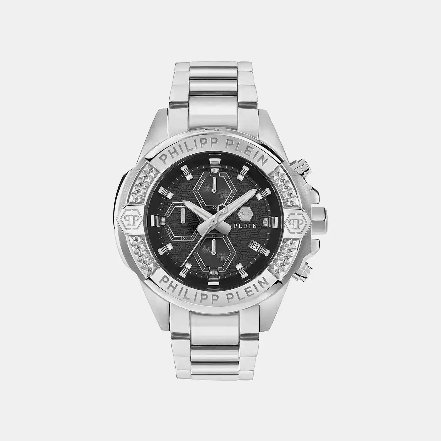 Philipp Plein the $Kull Chrono Men Quartz Black Dial Chronograph Stainless Steel Watch PWWFA0425