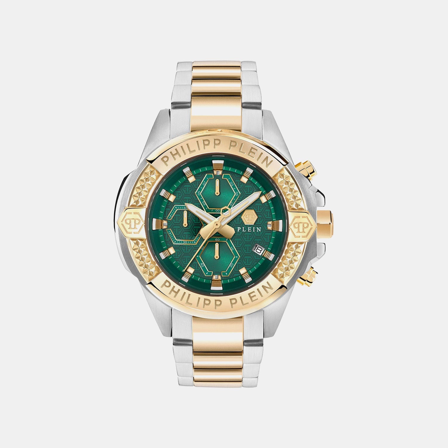 Philipp Plein The $Kull Chrono Men Quartz Green Dial Chronograph Stainless Steel Watch Pwwfa0525