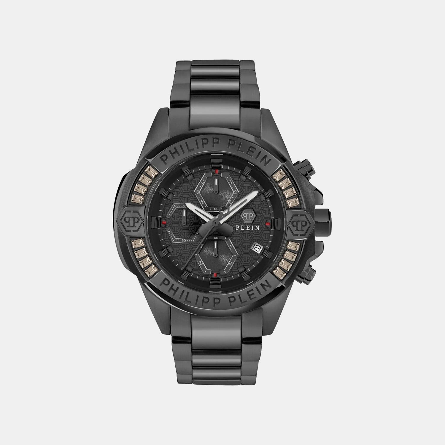 Philipp Plein $Kull Men Quartz Black Dial Chronograph Stainless Steel Watch Pwwfa0725