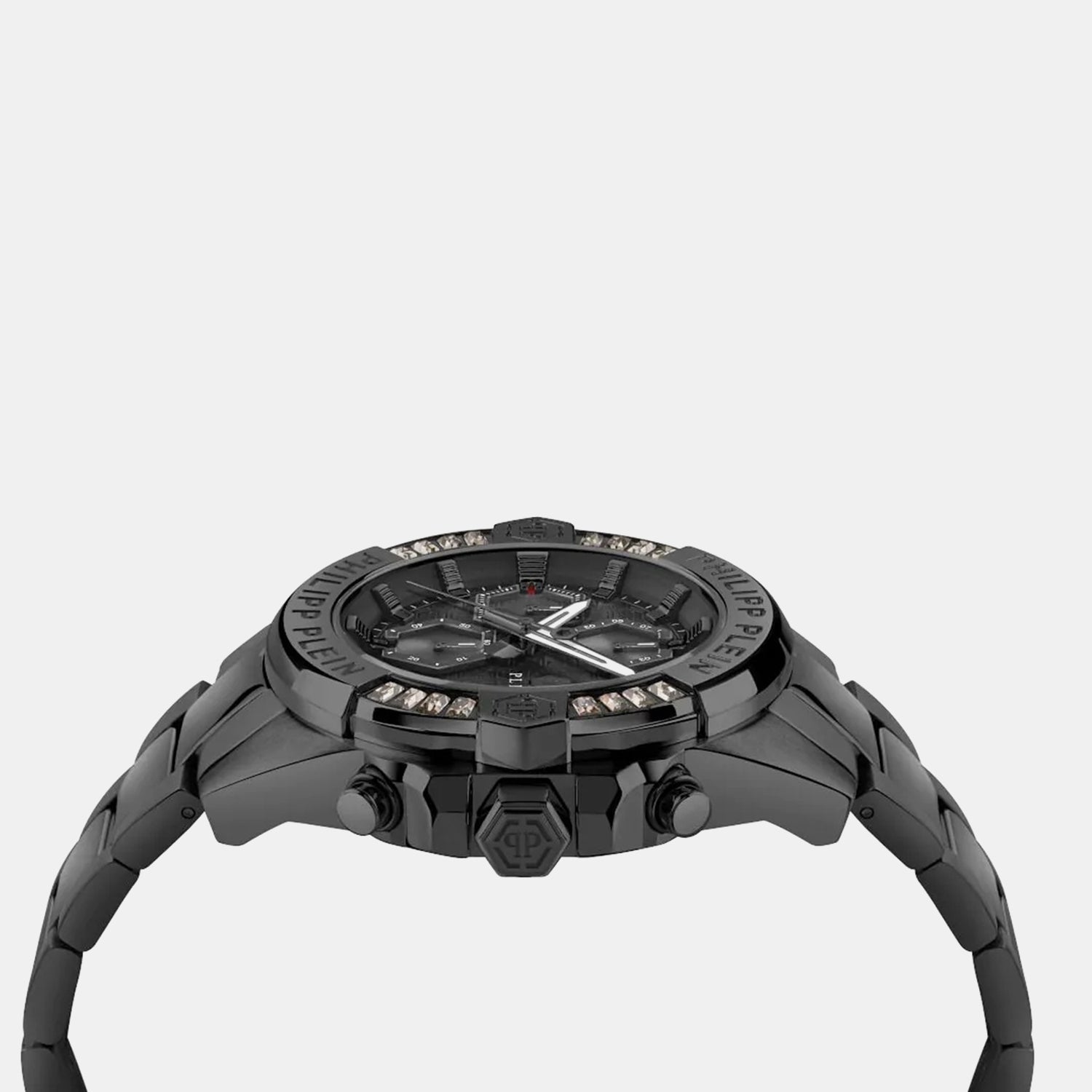 Philipp Plein $Kull Men Quartz Black Dial Chronograph Stainless Steel Watch Pwwfa0725