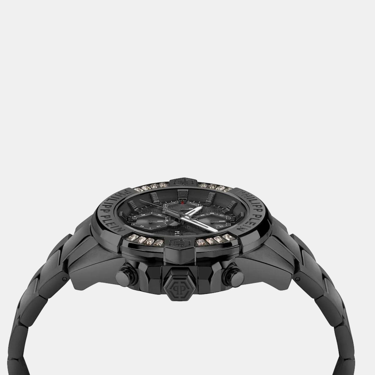Philipp Plein $Kull Men Quartz Black Dial Chronograph Stainless Steel Watch PWWFA0725