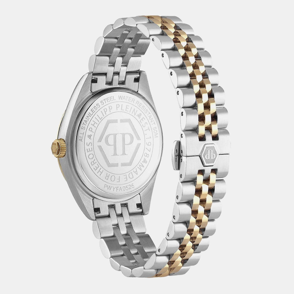 Philipp Plein Women Quartz Gold Dial Analog Stainless Steel Watch PWYFA0526